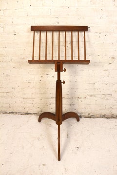 Vintage Adjustable Walnut Music Stand in Shaker Style