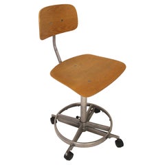 Mid-Century Modern Swivel Office Chair in Teak, 1960s Style