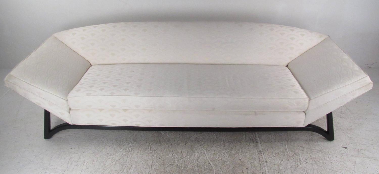 Dramatic Gondola Style Sofa in the style of Adrian Pearsall For Sale at