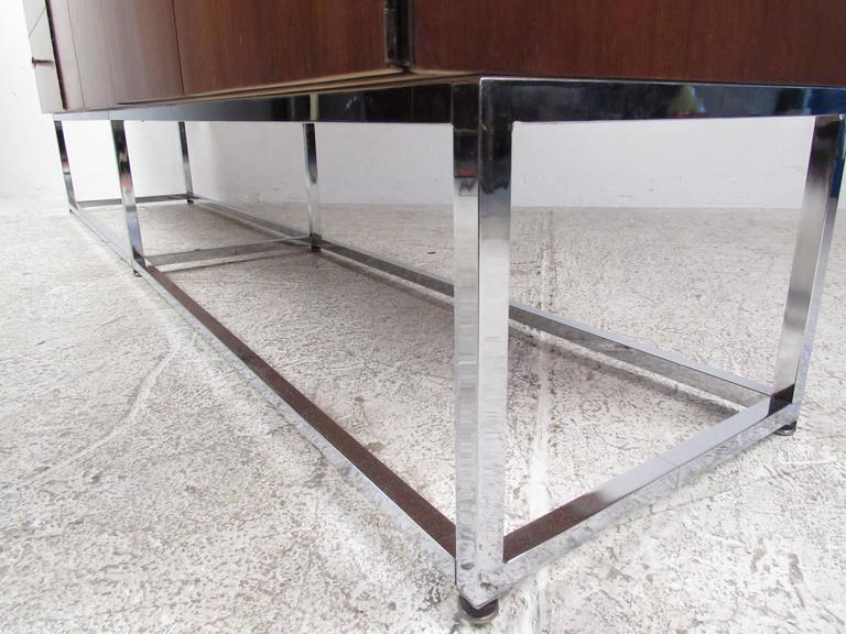 Chrome Mid-Century Modern Style Server/Credenza For Sale