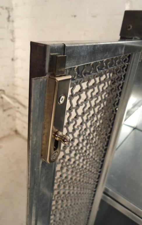 Pair Of Mesh Front Metal Cabinets For Sale At 1stdibs
