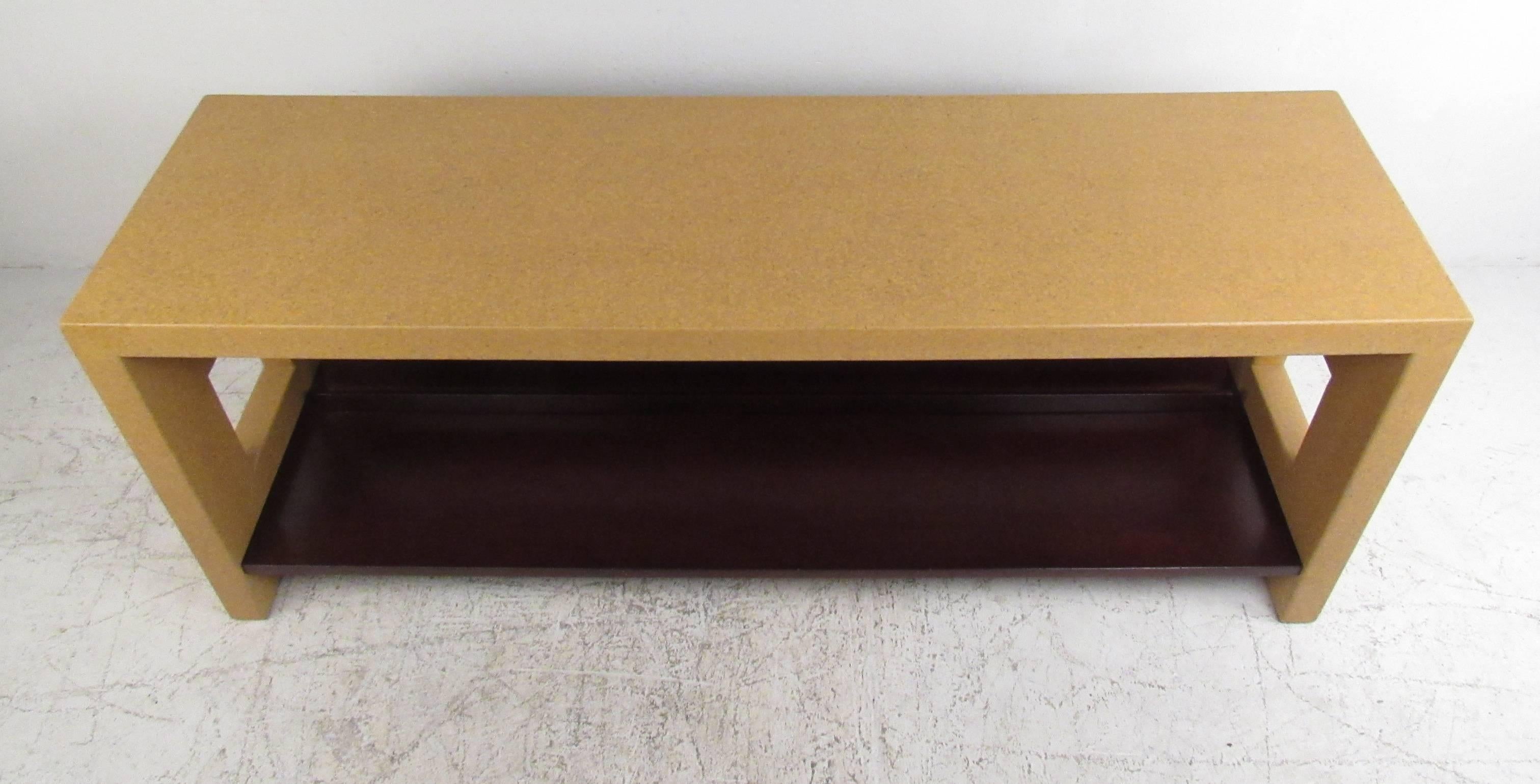 Mid-Century Modern Vintage Paul Frankl Console Table In Cork