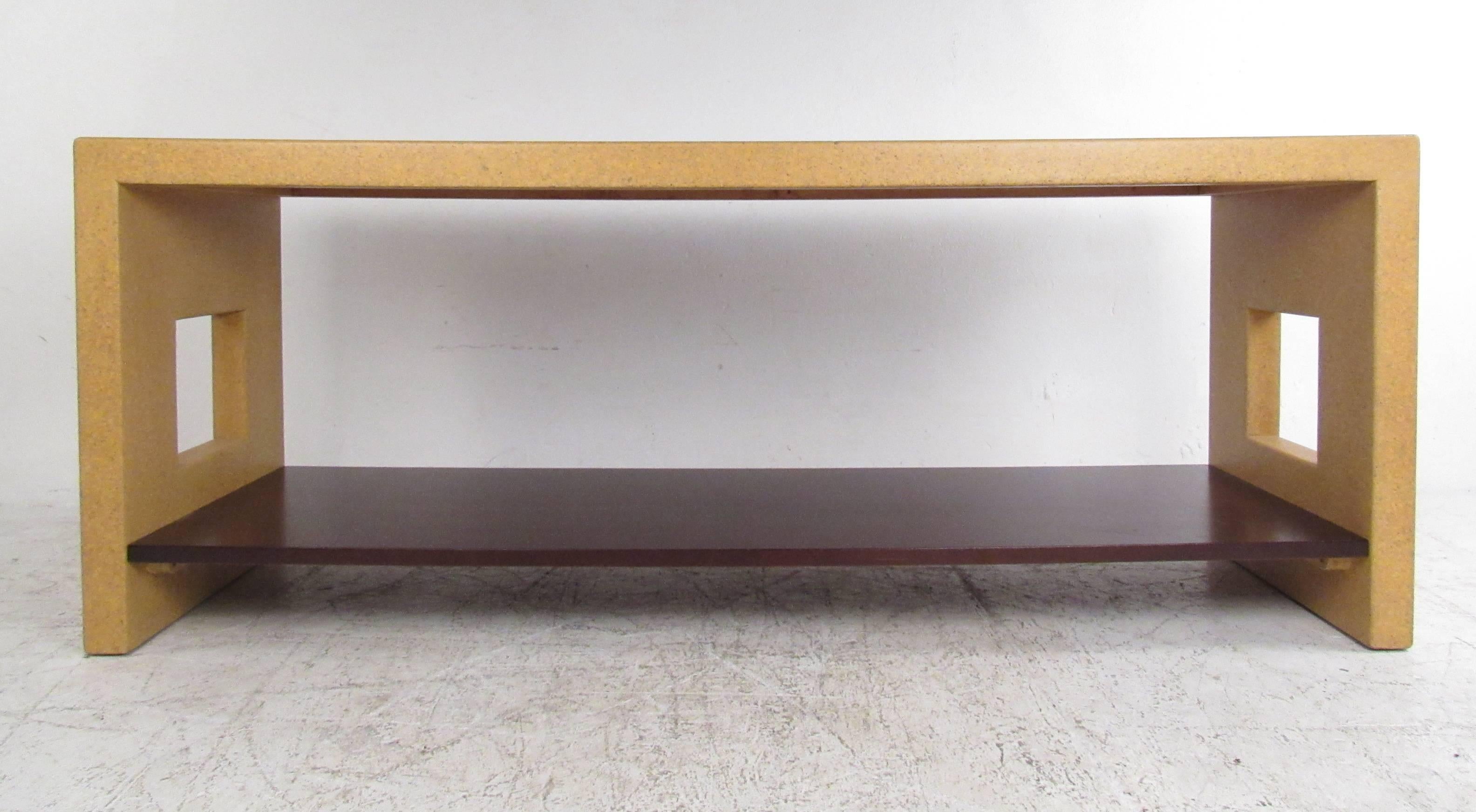 American Vintage Paul Frankl Console Table In Cork