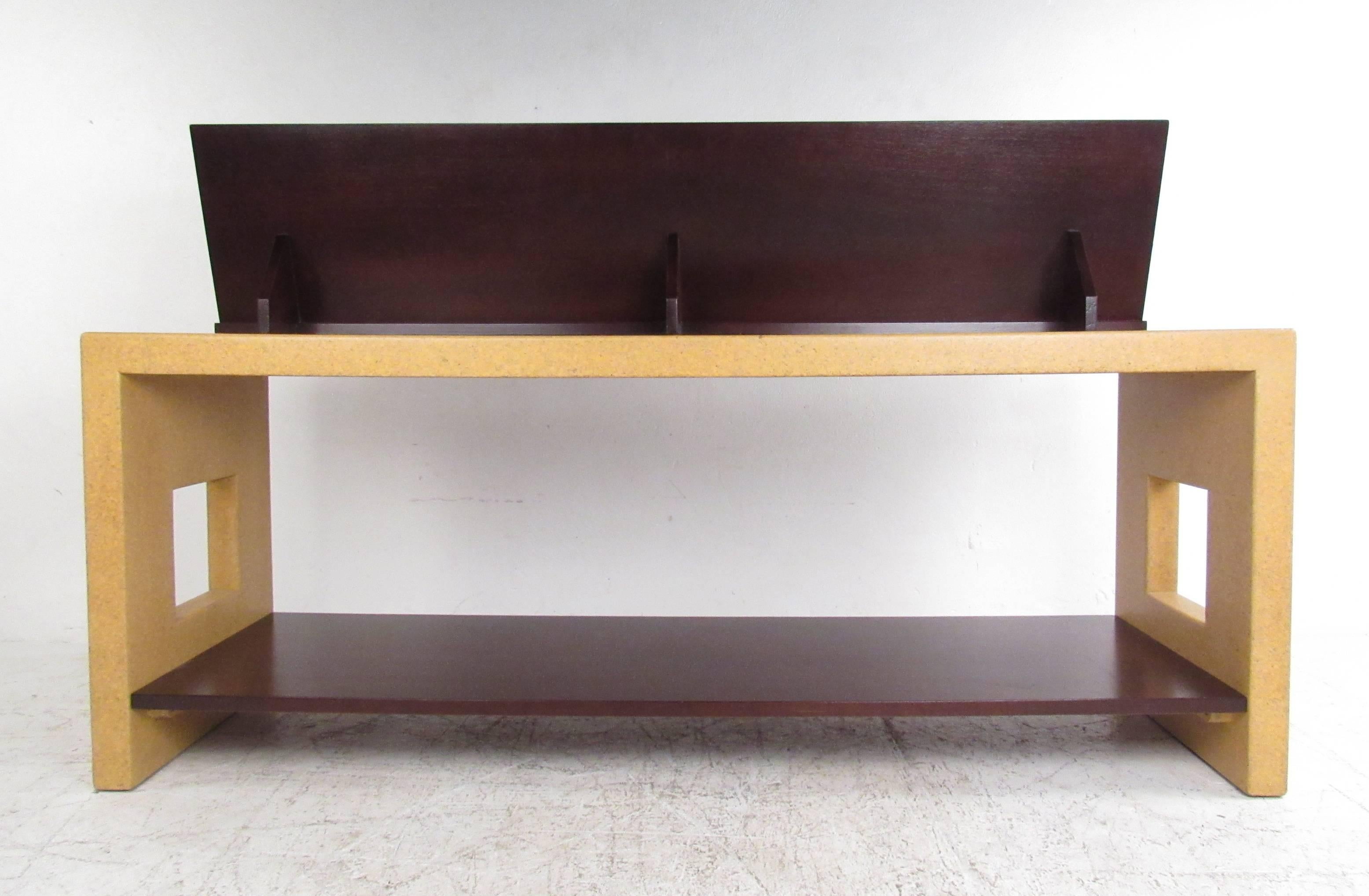Mid-20th Century Vintage Paul Frankl Console Table In Cork