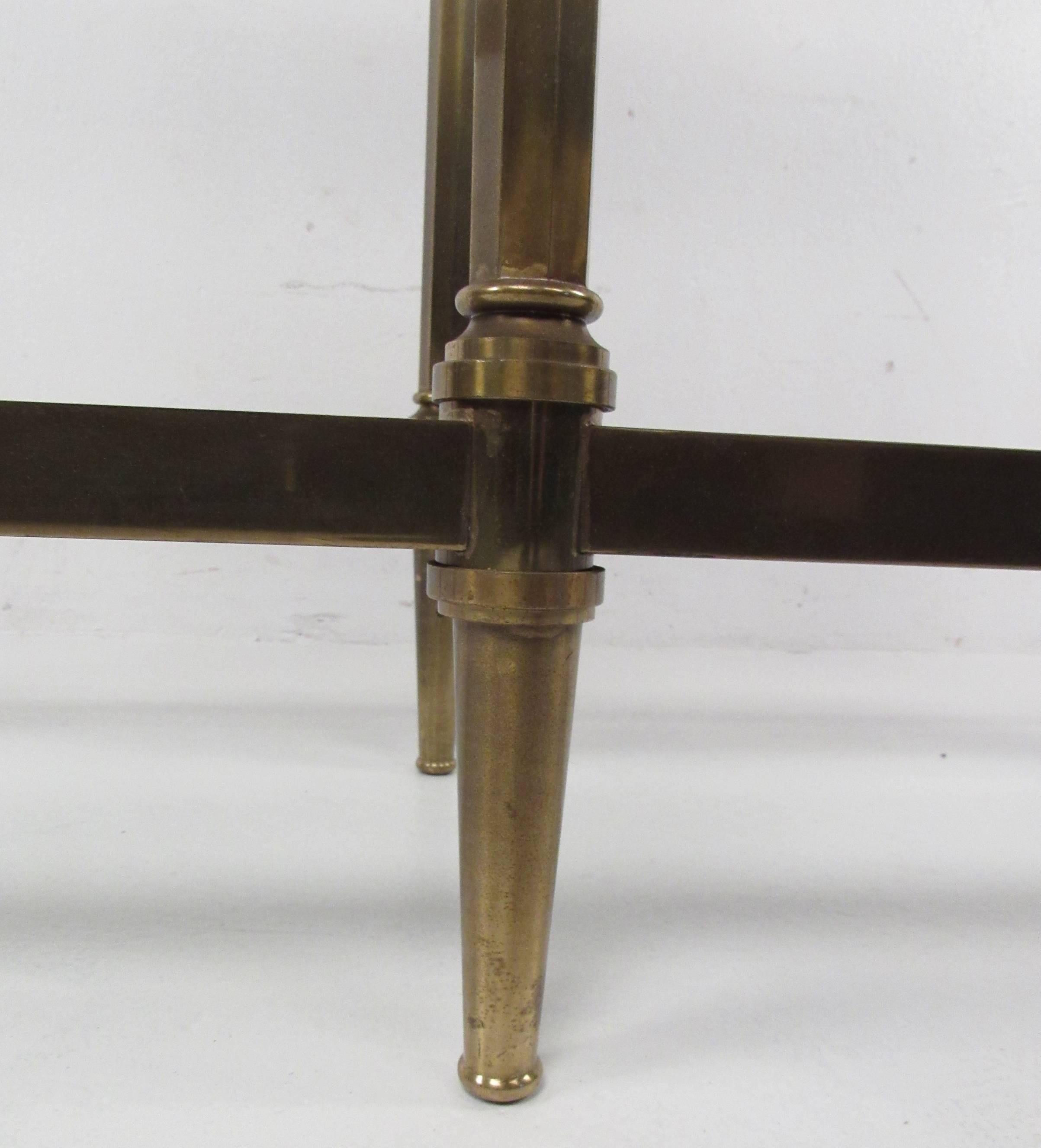 20th Century Three-Tier Brass and Glass Etagere
