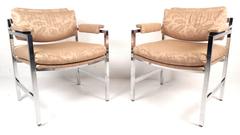 Mid-Century Modern Milo Baughman Style Armchairs