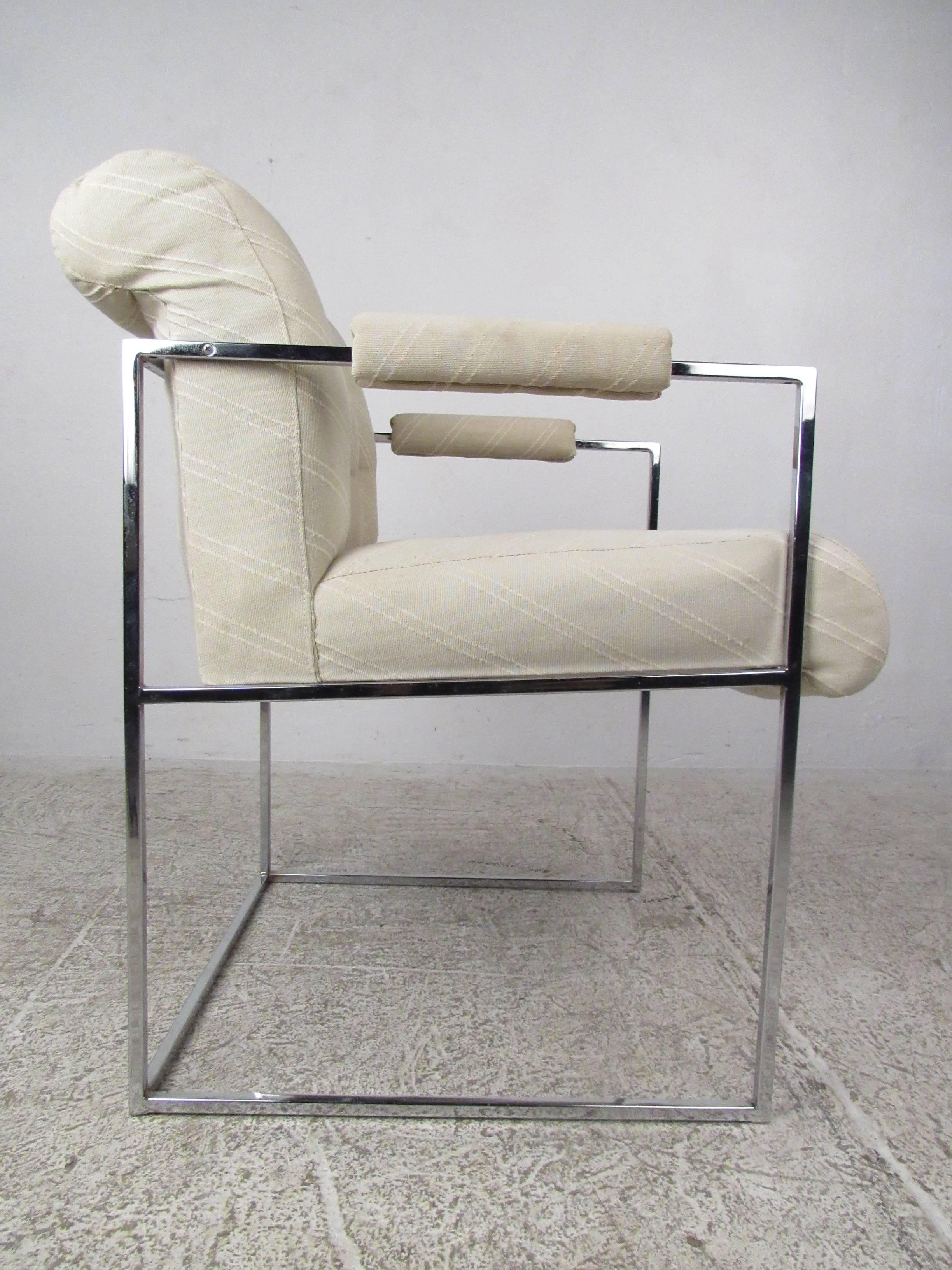 American Pair of Thin Line Mid-Century Armchairs by Milo Baughman