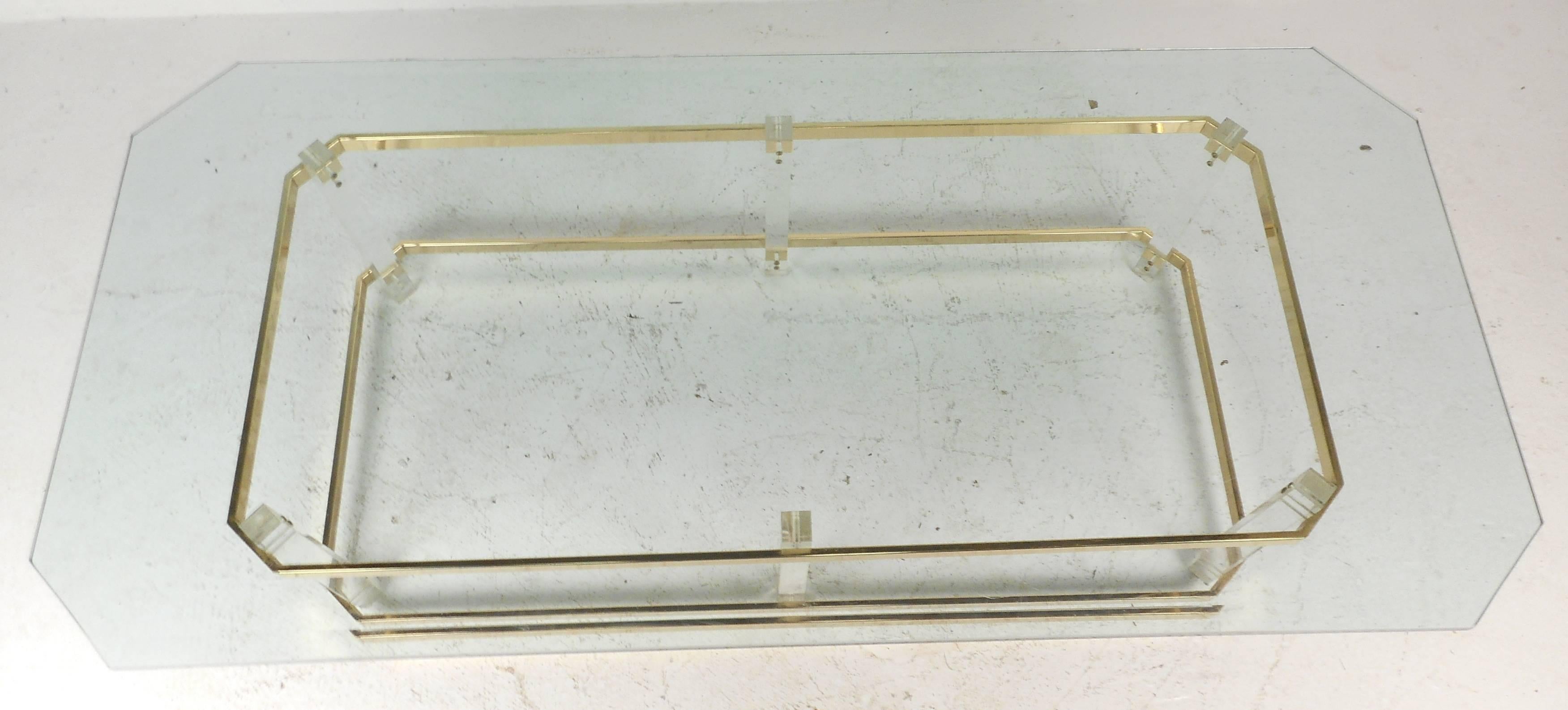 mid century modern lucite coffee table