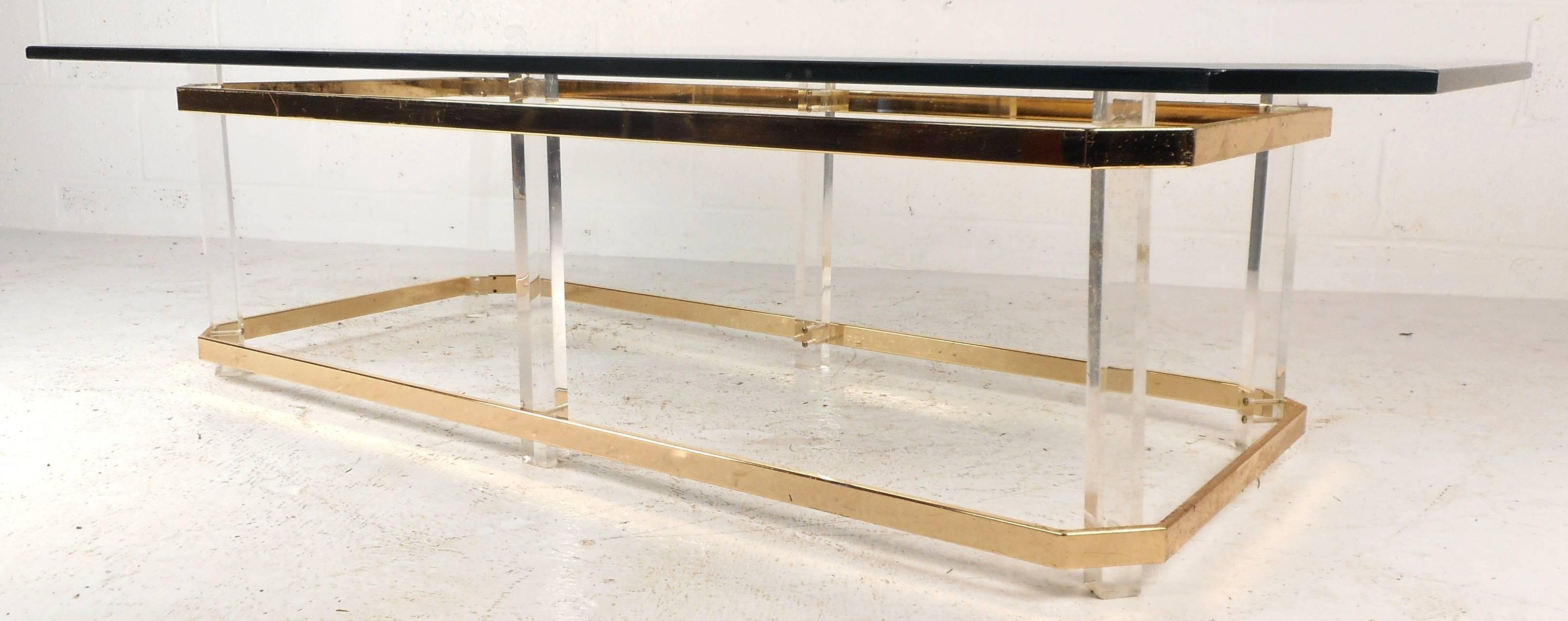 mid century lucite coffee table