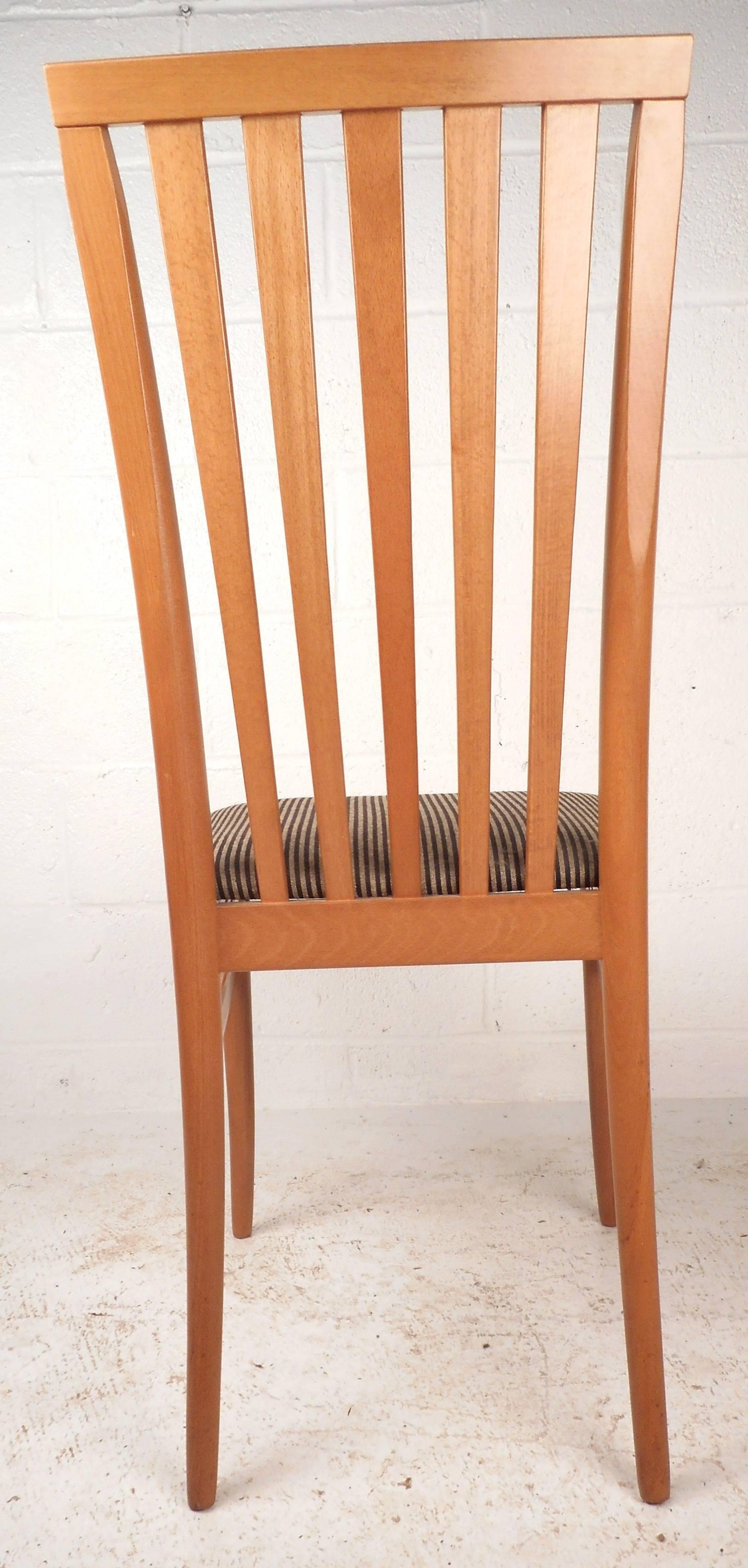 Mid-Century Modern Set of Contemporary Modern Highback Maple Dining Chairs