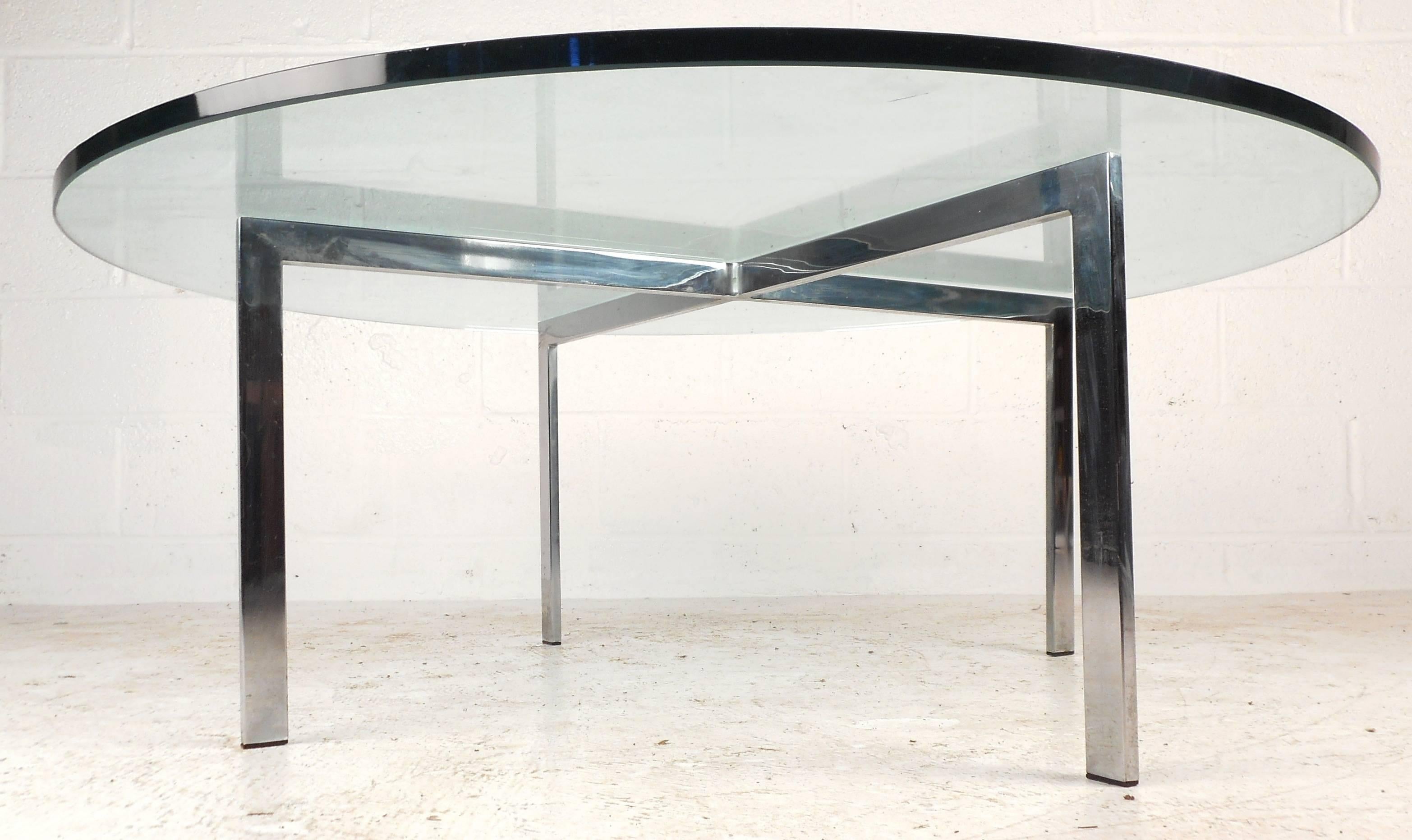 white and chrome coffee table