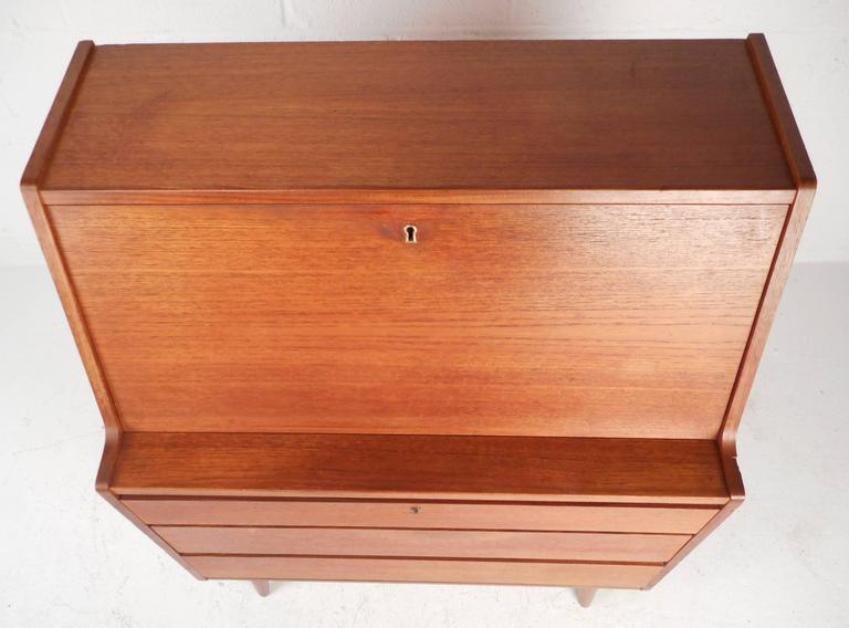 Mid Century Modern Danish Teak Secretary Desk For Sale At 1stdibs