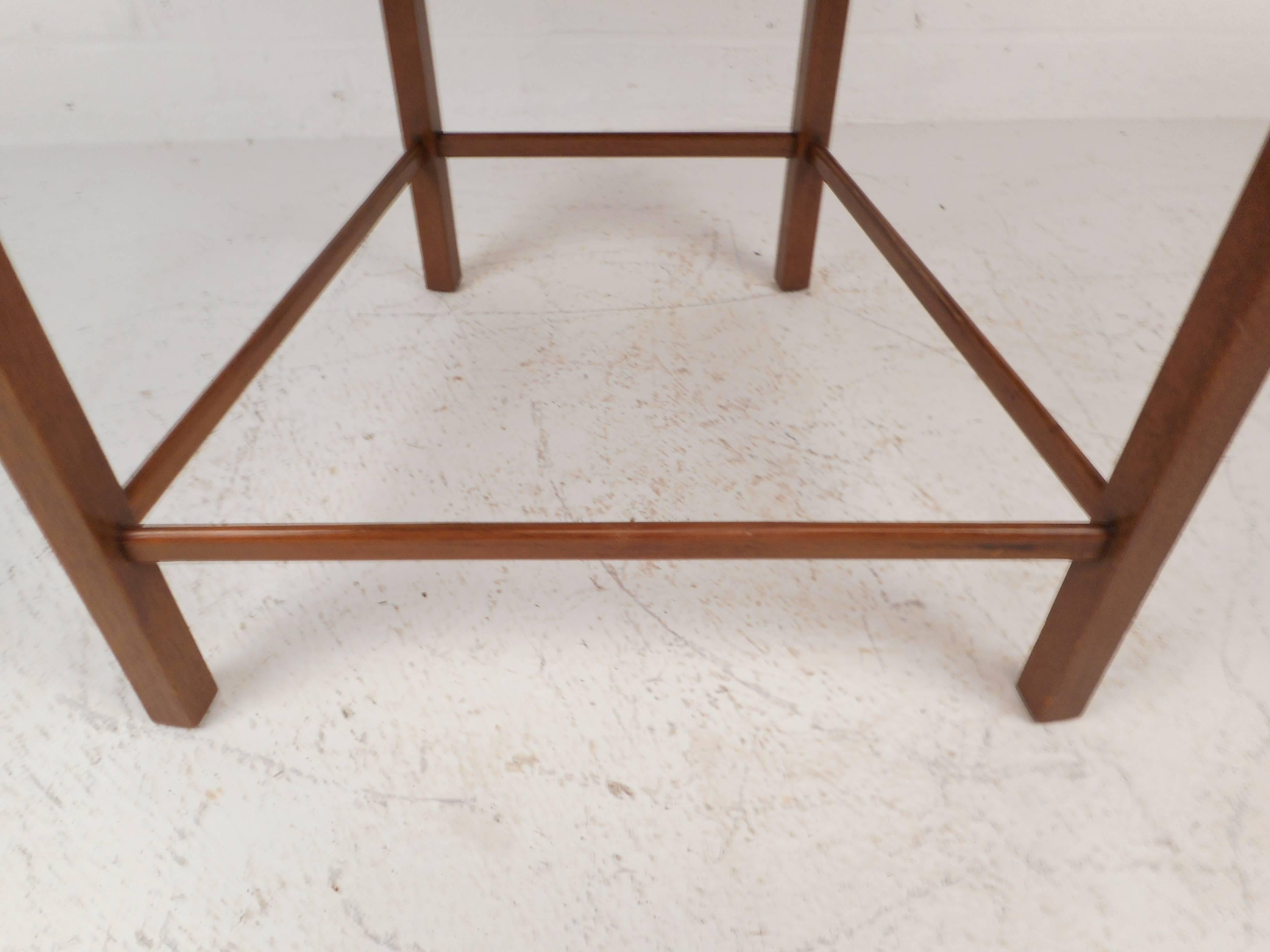 Walnut Mid-Century Modern Dunbar Style Slat Bench