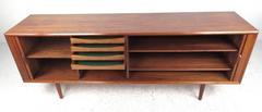 Danish Modern Tambour Door Sideboard or Credenza