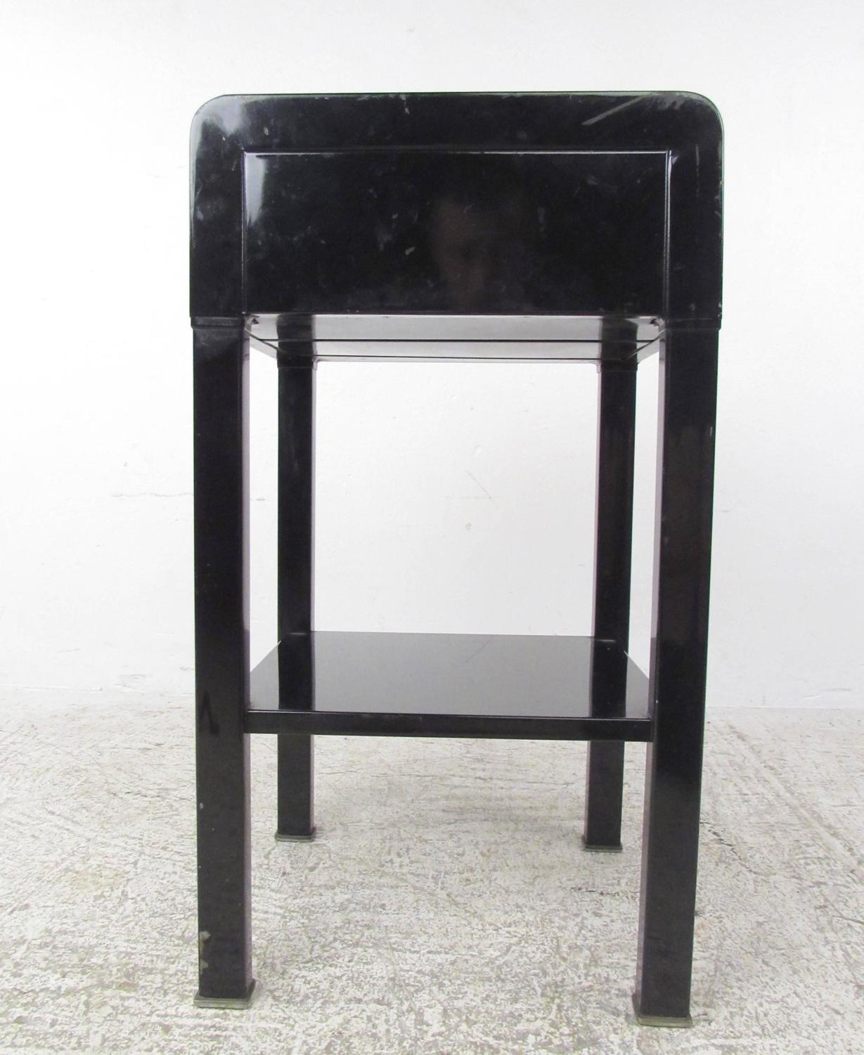 Art Deco Black Metal Dresser Set by Norman Bel Geddes for Simmons For
