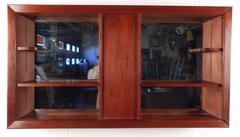 Mid-Century Modern-Schattenbox aus Nussbaum und verspiegeltem Spiegel