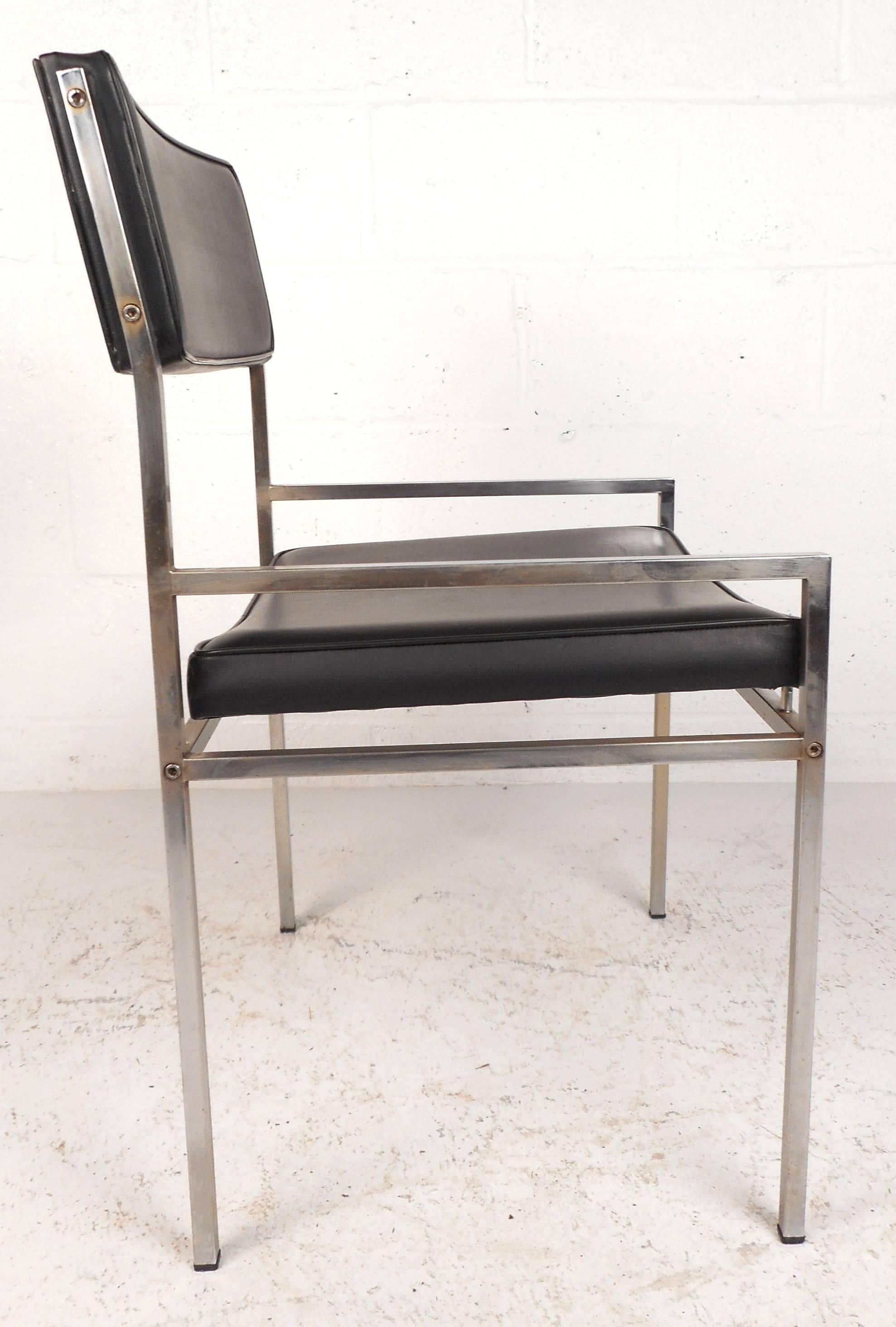 mid century modern chrome dining chairs