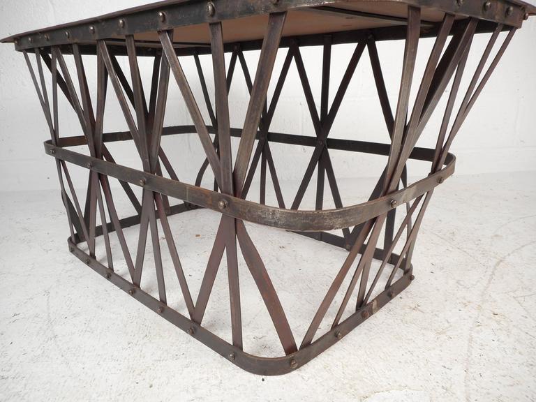 Vintage Industrial Metal Coffee Table at 1stDibs