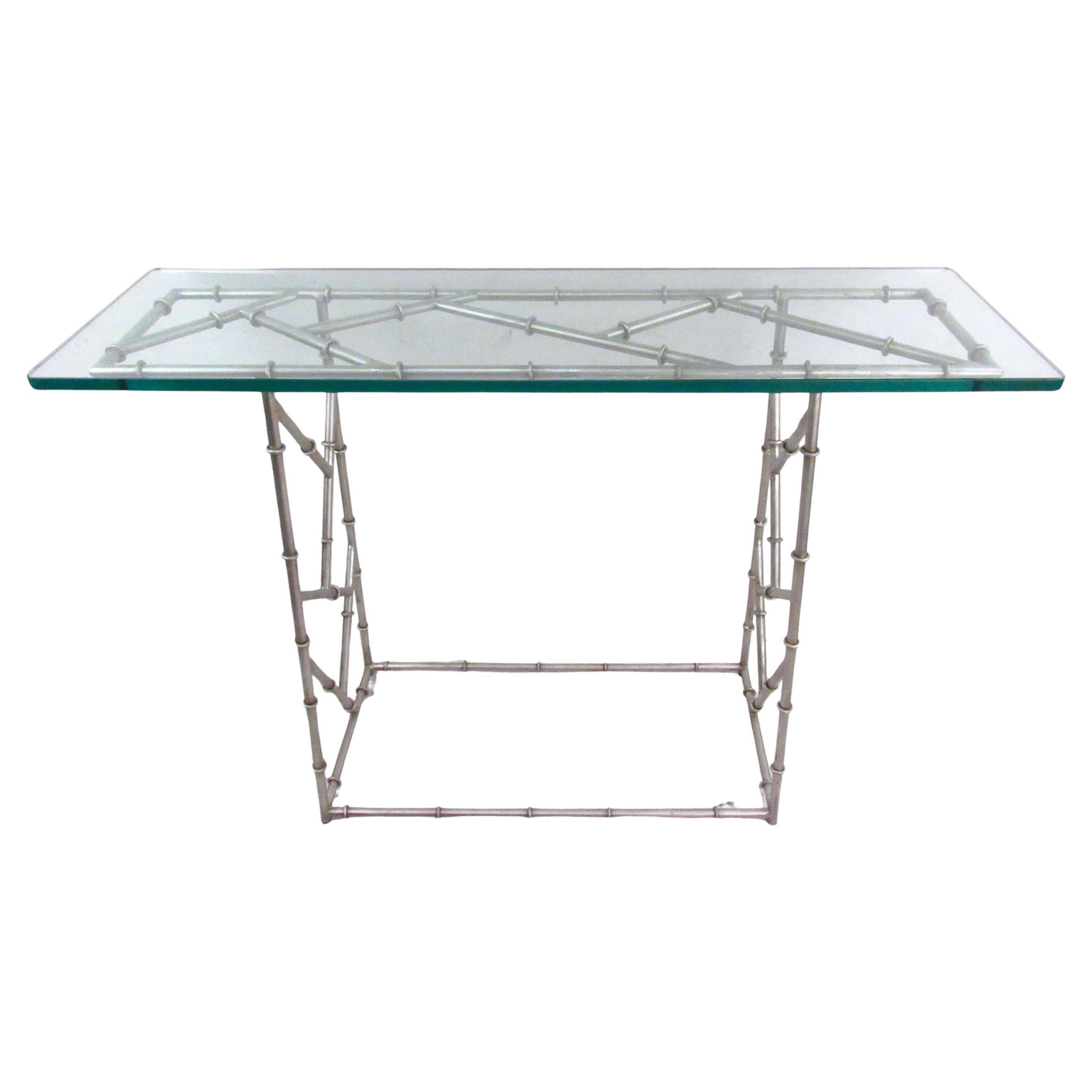 Faux Bamboo Console Table For Sale
