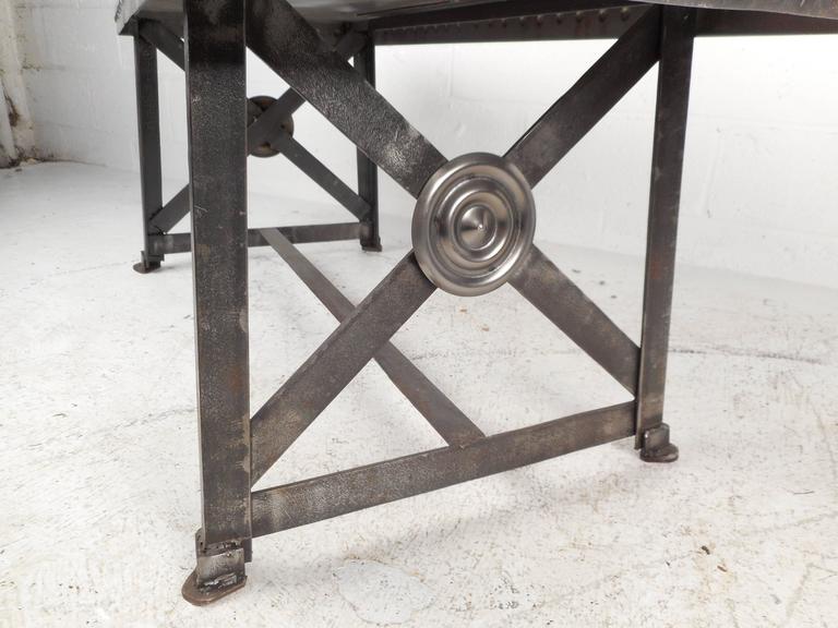 Vintage Industrial Metal Coffee Table For Sale at 1stDibs