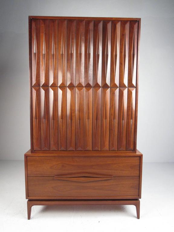 MidCentury Modern American Walnut Wardrobe at 1stDibs