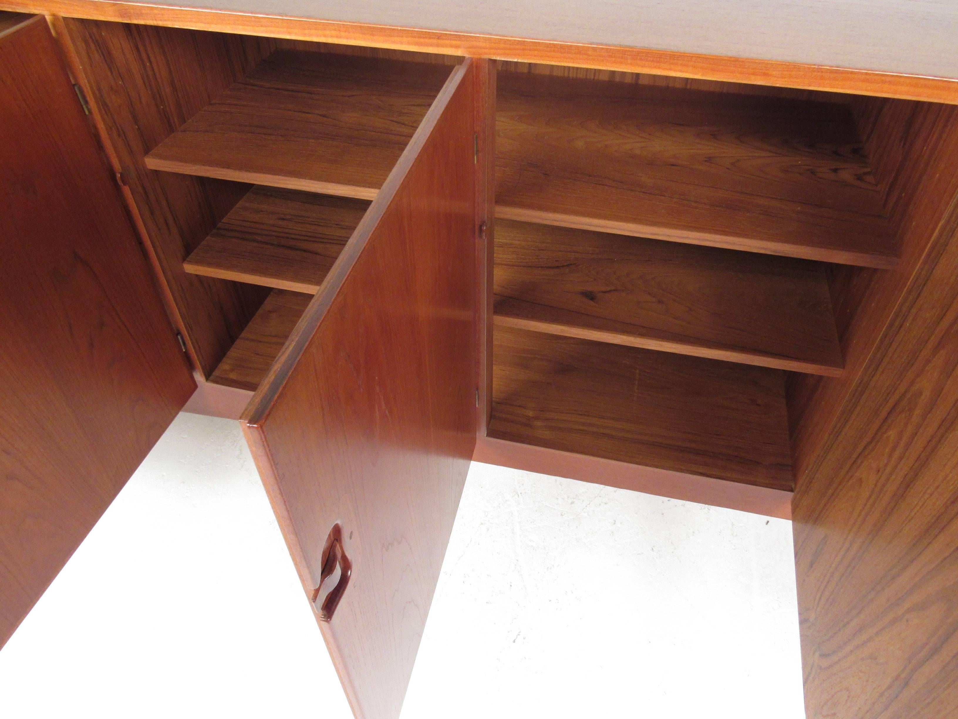 Large Scandinavian Modern Danish Teak Office Credenza by a/S Randers In Good Condition In Brooklyn, NY