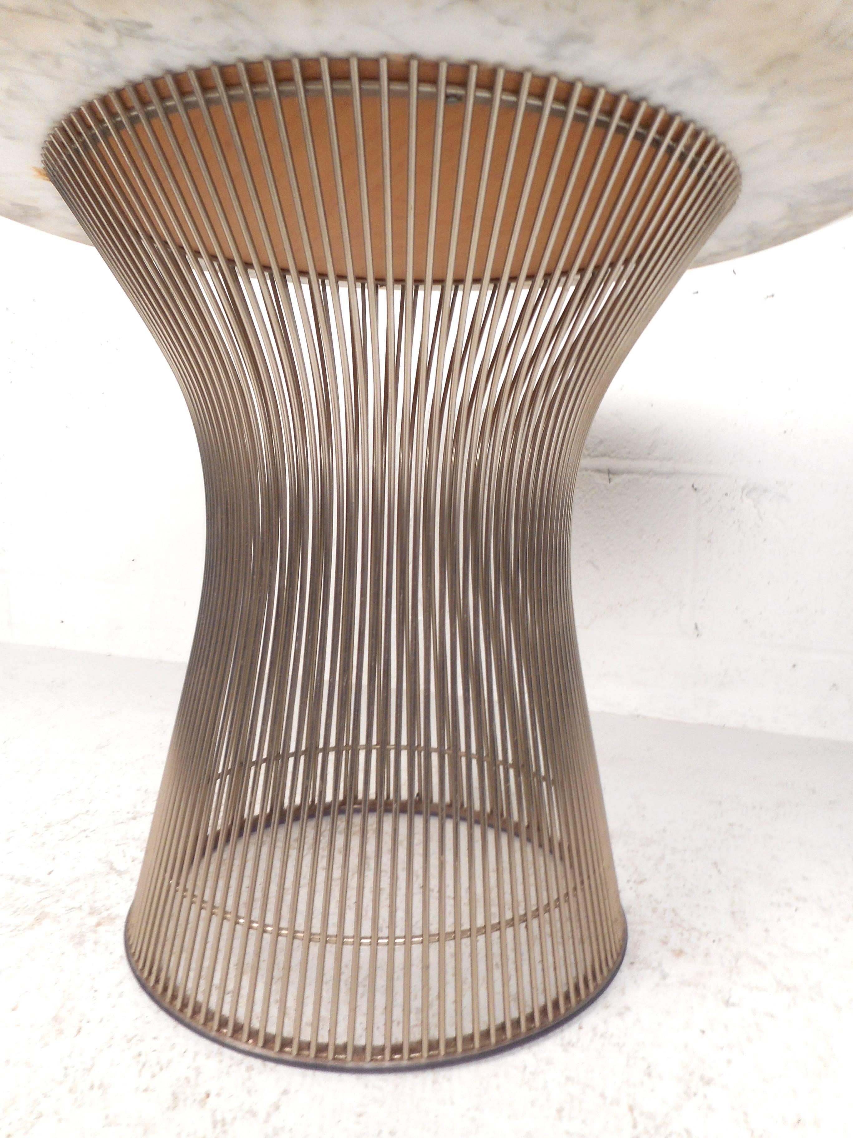 Mid-Century Modern Marble-Top End Table by Warren Platner In Good Condition In Brooklyn, NY