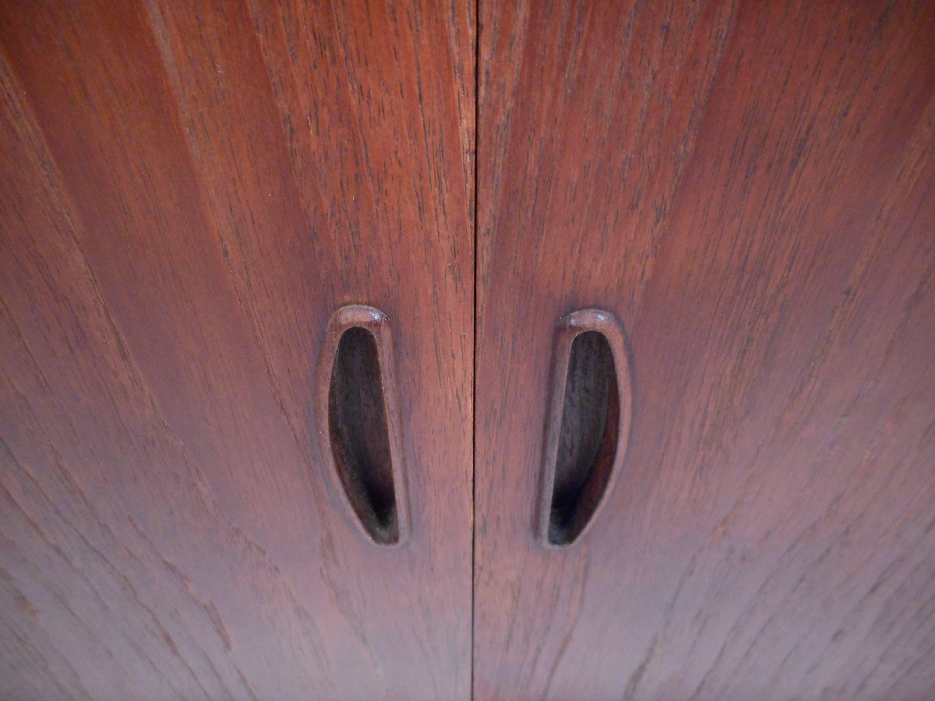 Formica Mid-Century Modern Danish Teak Two-Door Cabinet