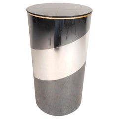 Mid-Century Modern Chrome and Mirror Pedestal