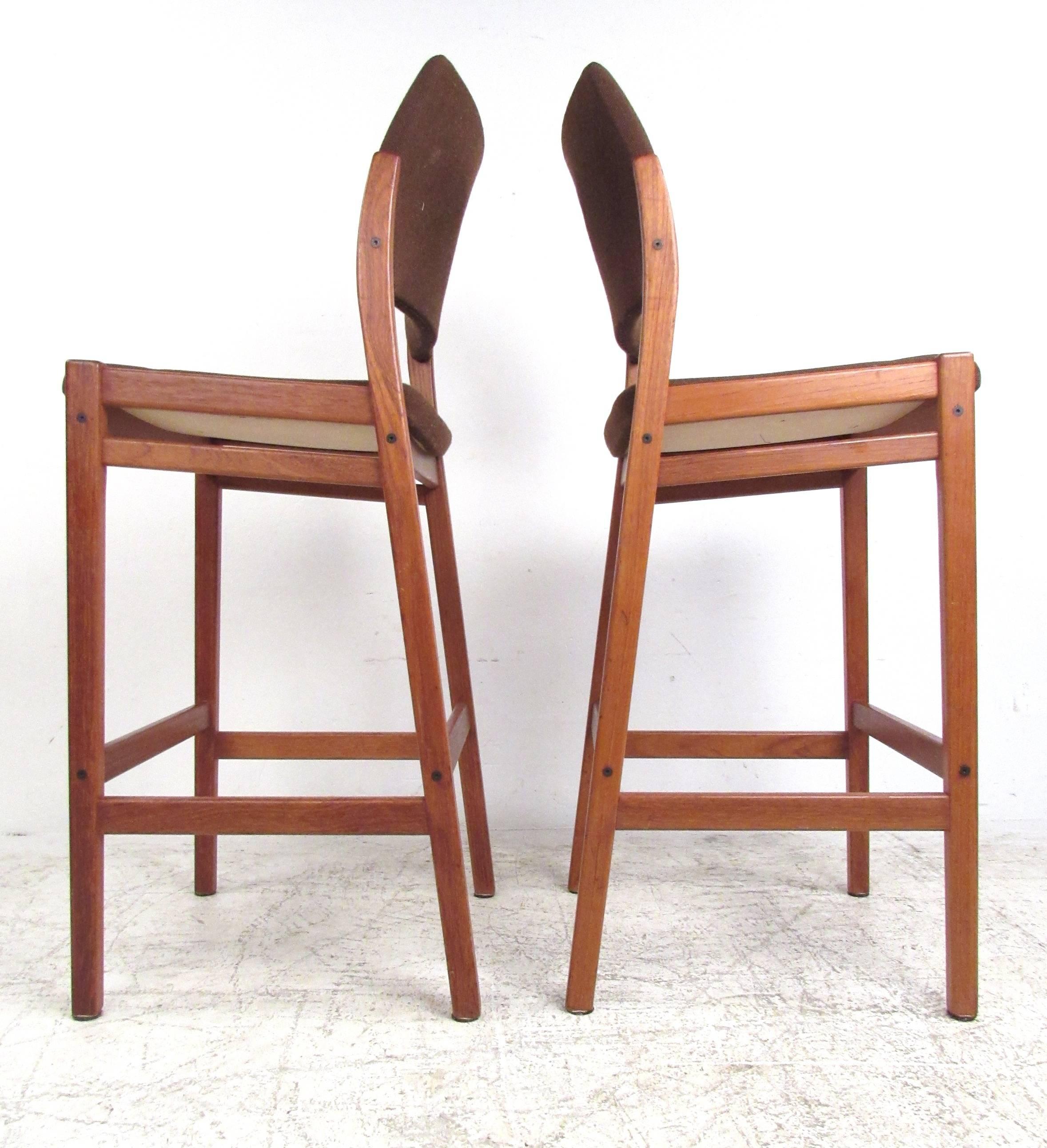 Scandinavian Modern Pair of Danish Modern Teak Stools For Sale