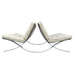 Pair of Mid-Century Modern Barcelona Style Lounge Chairs