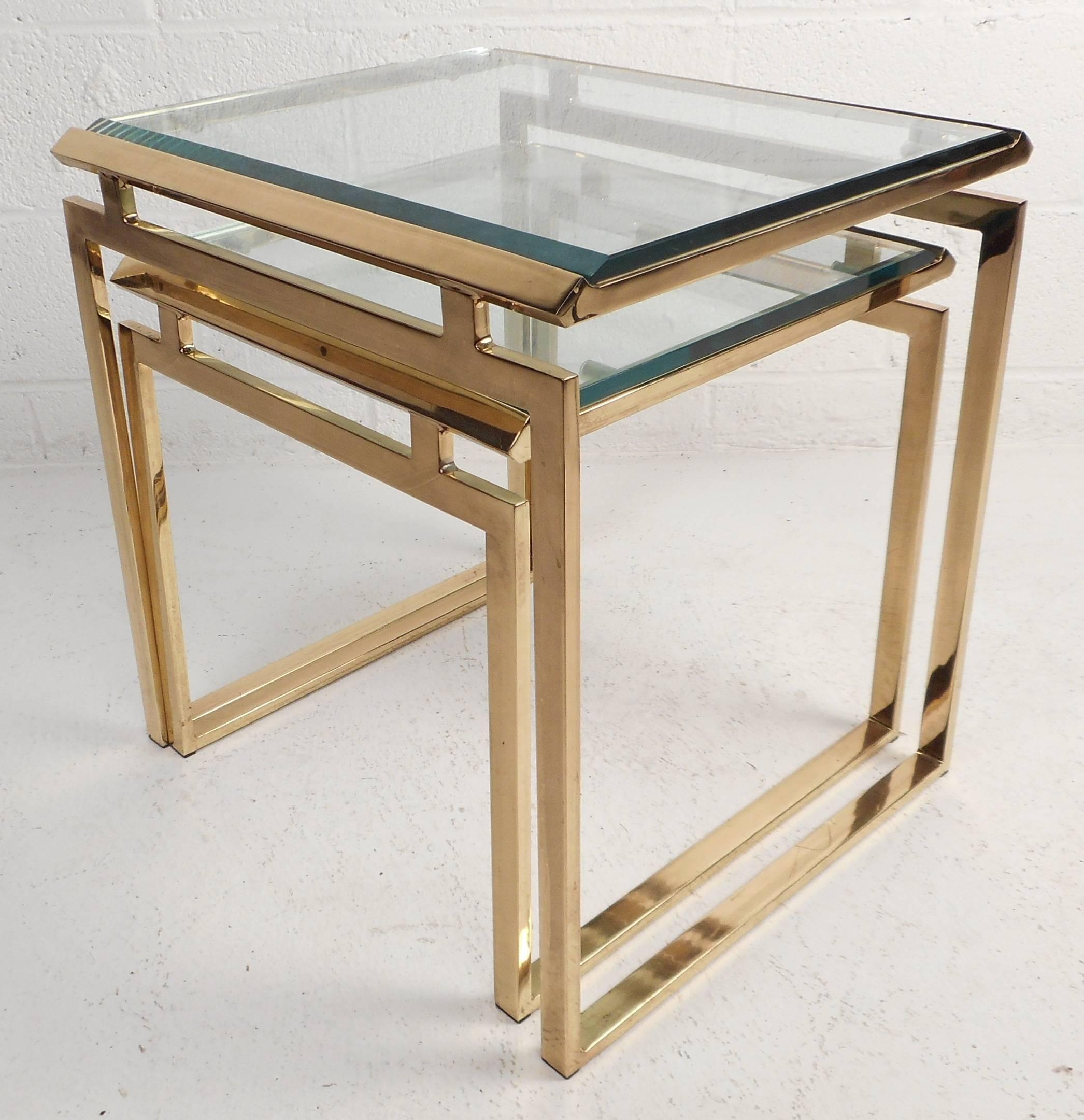 French Mid-Century Modern Stacking Tables in the Style of Guy Lefevre