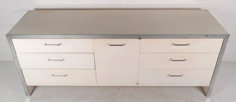 Mid Century Modern Dresser In The Style Of Milo Baughman For Sale