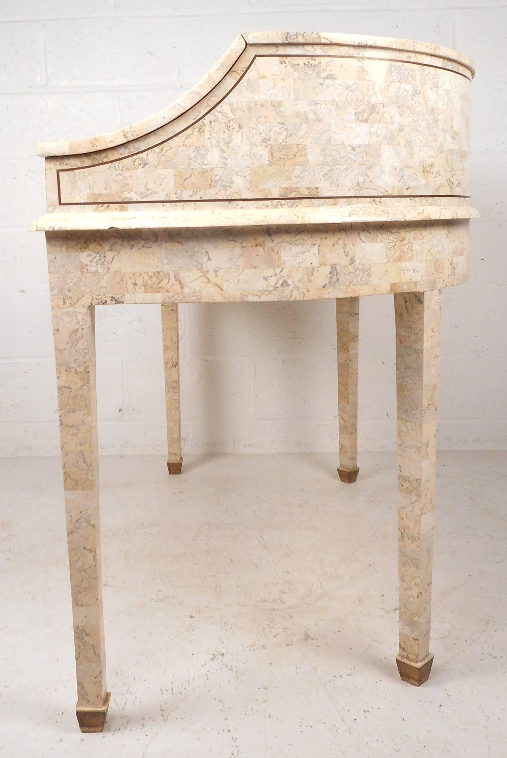 American Maitland-Smith Writing Desk in Tessellated Stone
