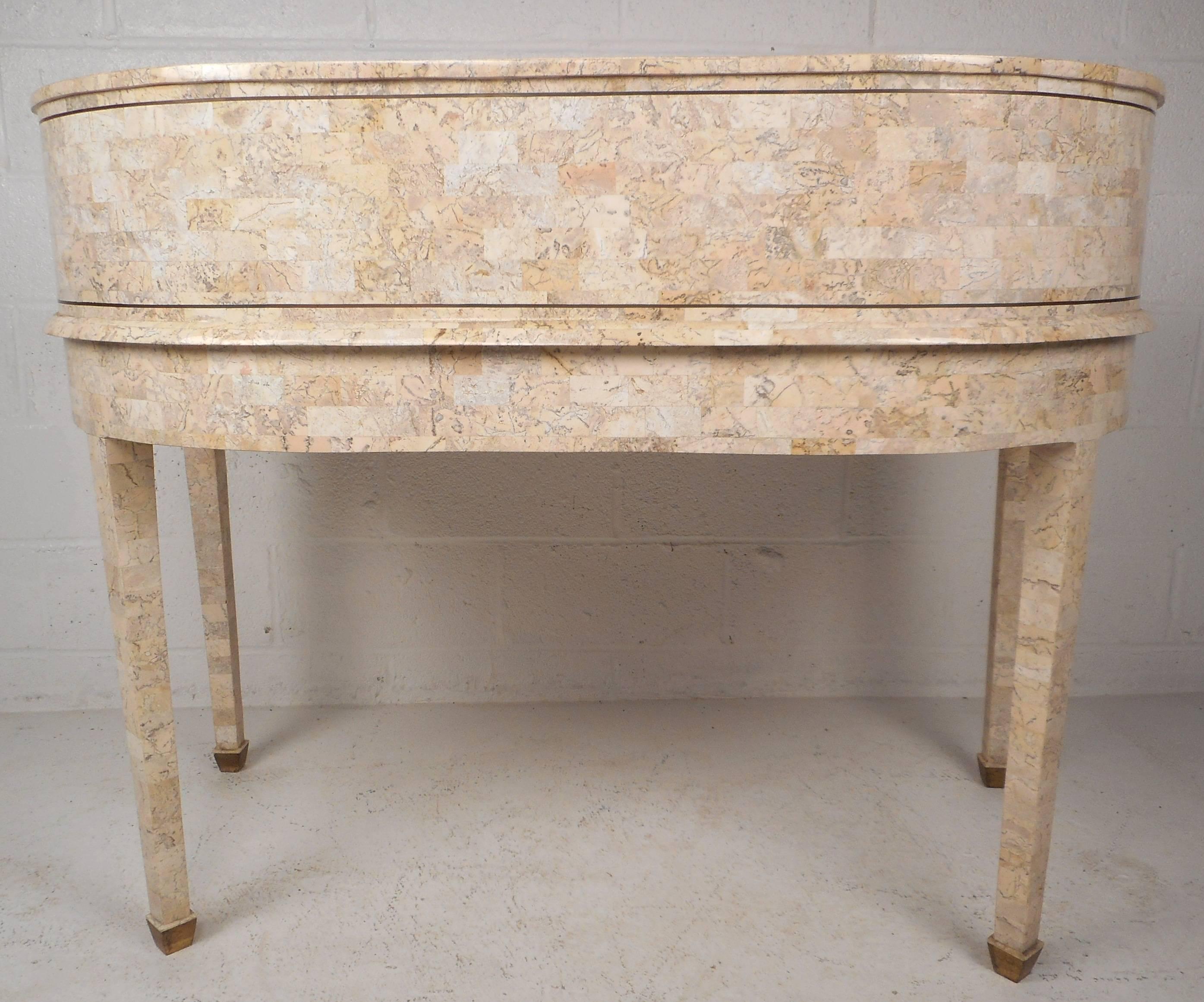 Late 20th Century Maitland-Smith Writing Desk in Tessellated Stone