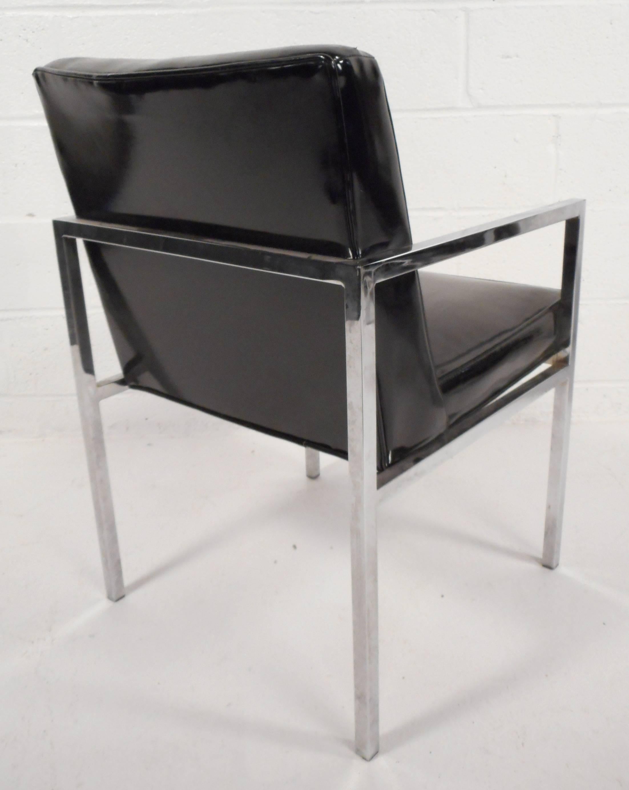 mid century modern chrome dining chairs