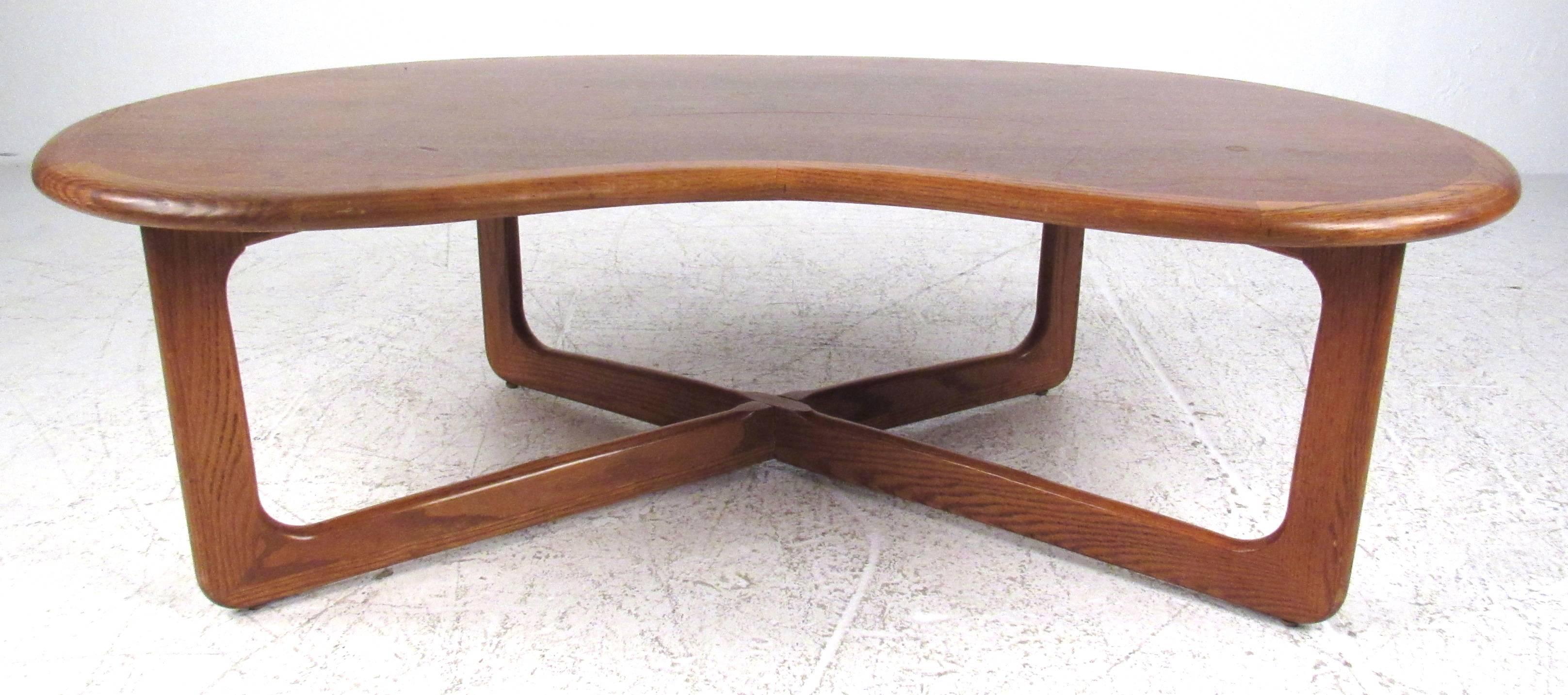 kidney shaped coffee table vintage