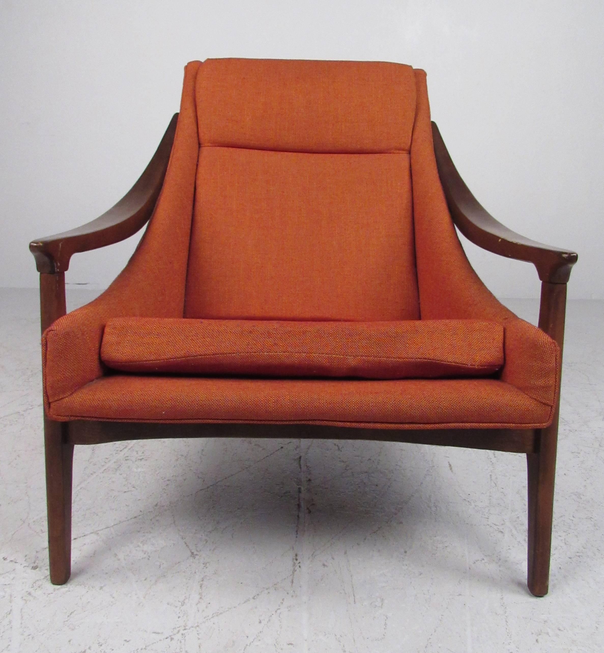 mid century high back chair