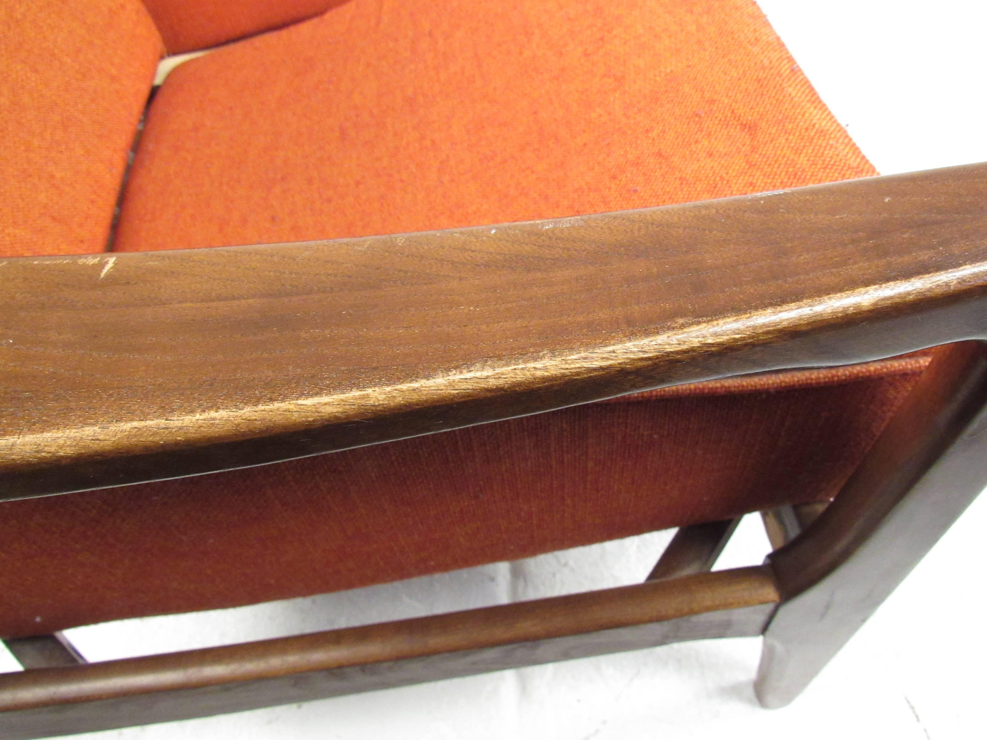 Mid-Century Modern Mid-Century High Back Sloped Arm Lounge Chair