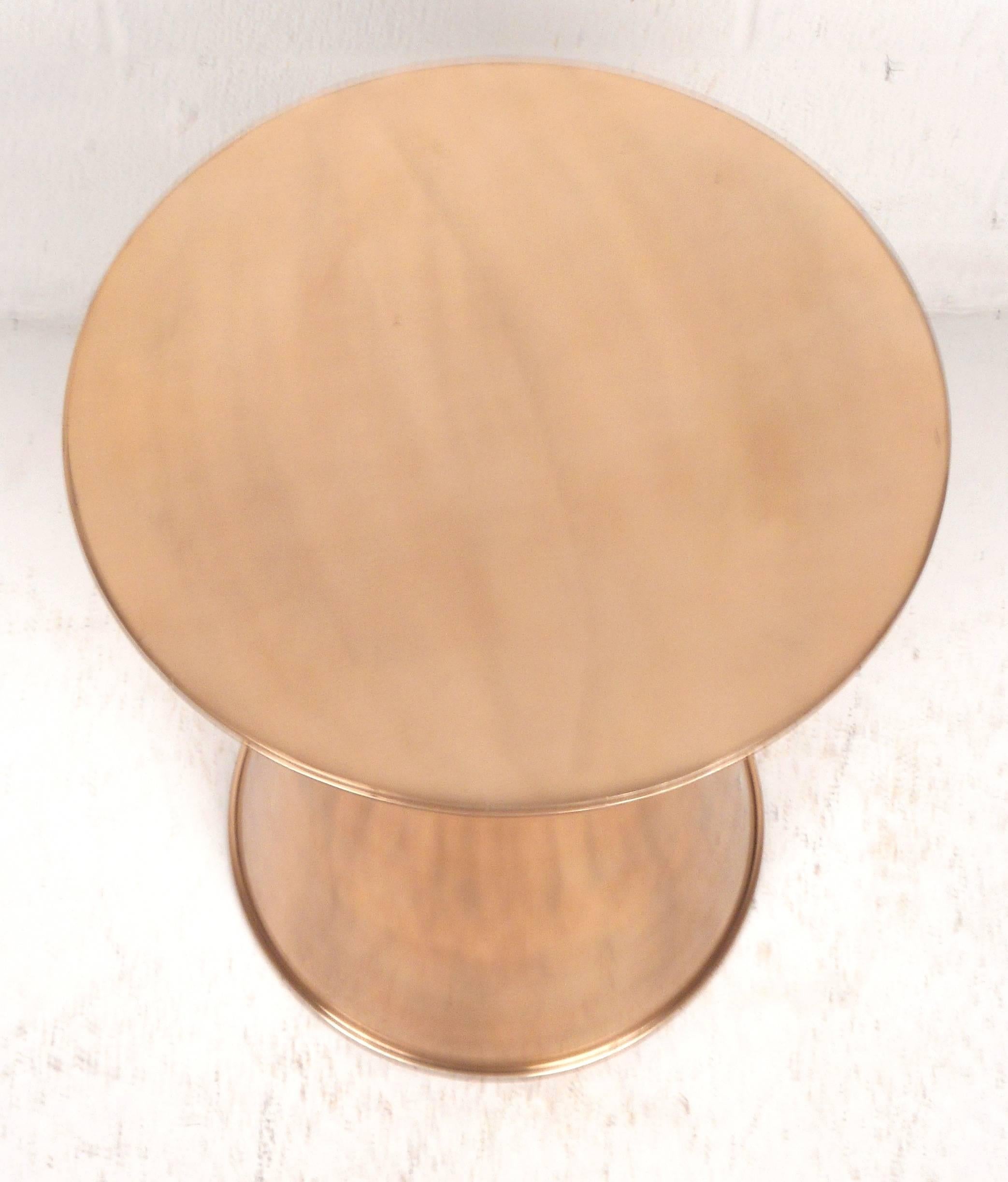 Mid-Century Modern Contemporary Modern Copper Hourglass Pedestal