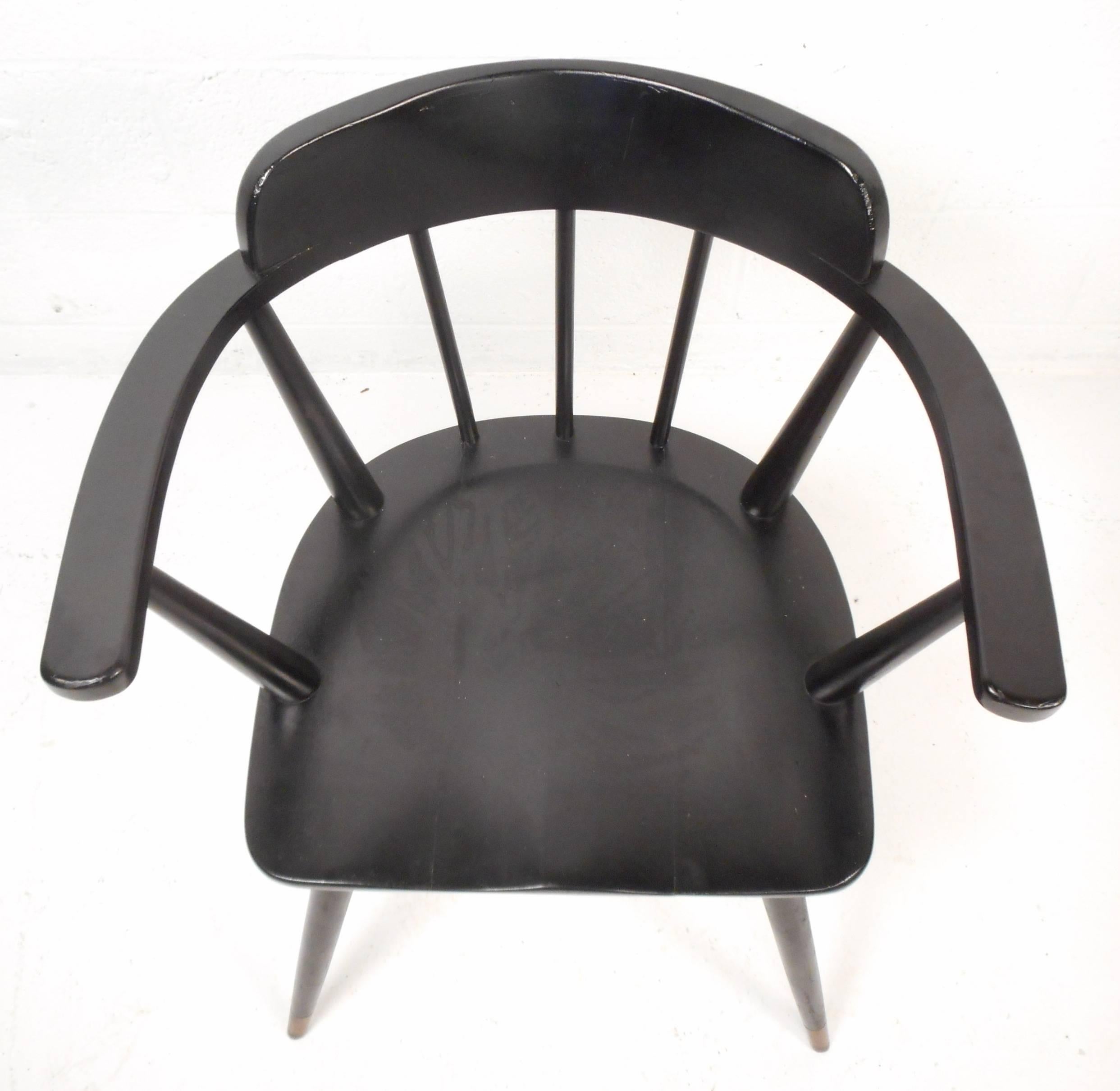 Brass Set of Mid-Century Modern Dining Chairs