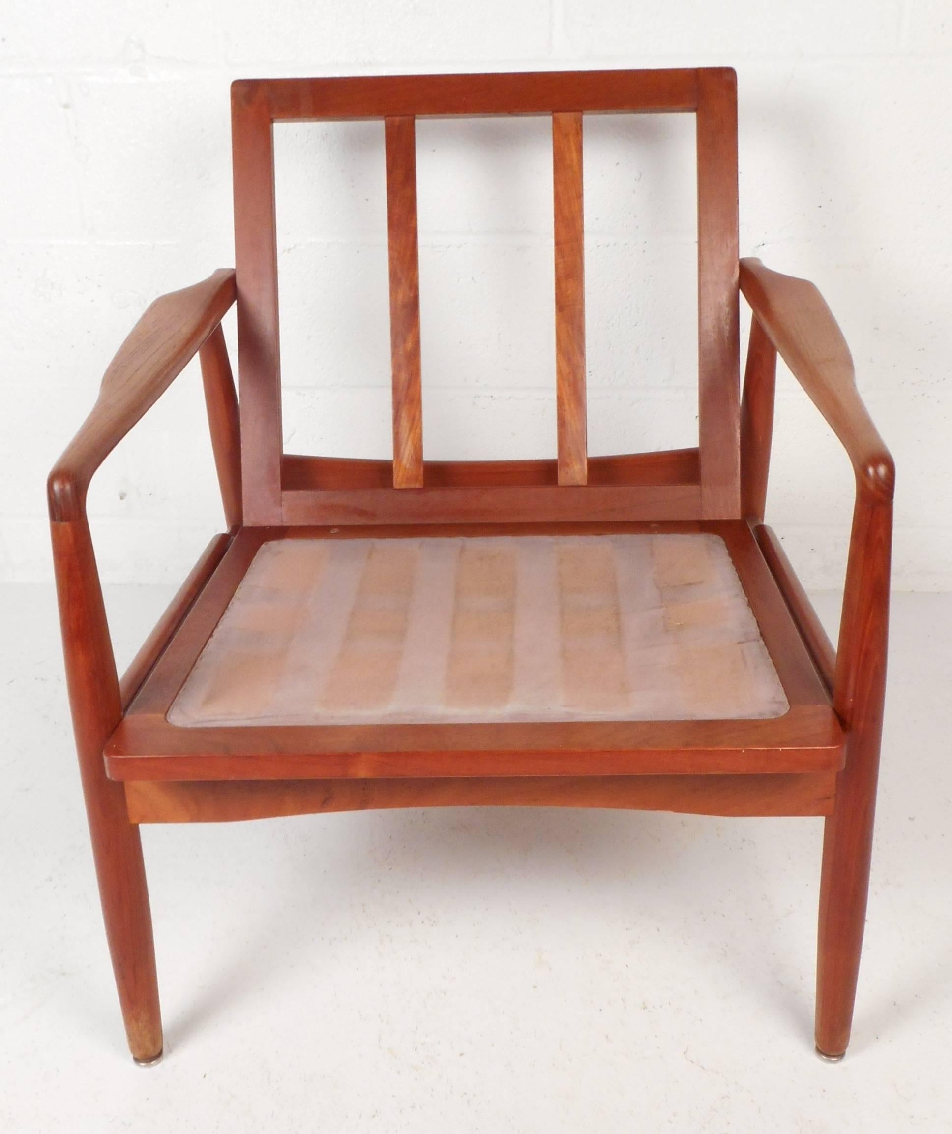 danish modern teak lounge chair