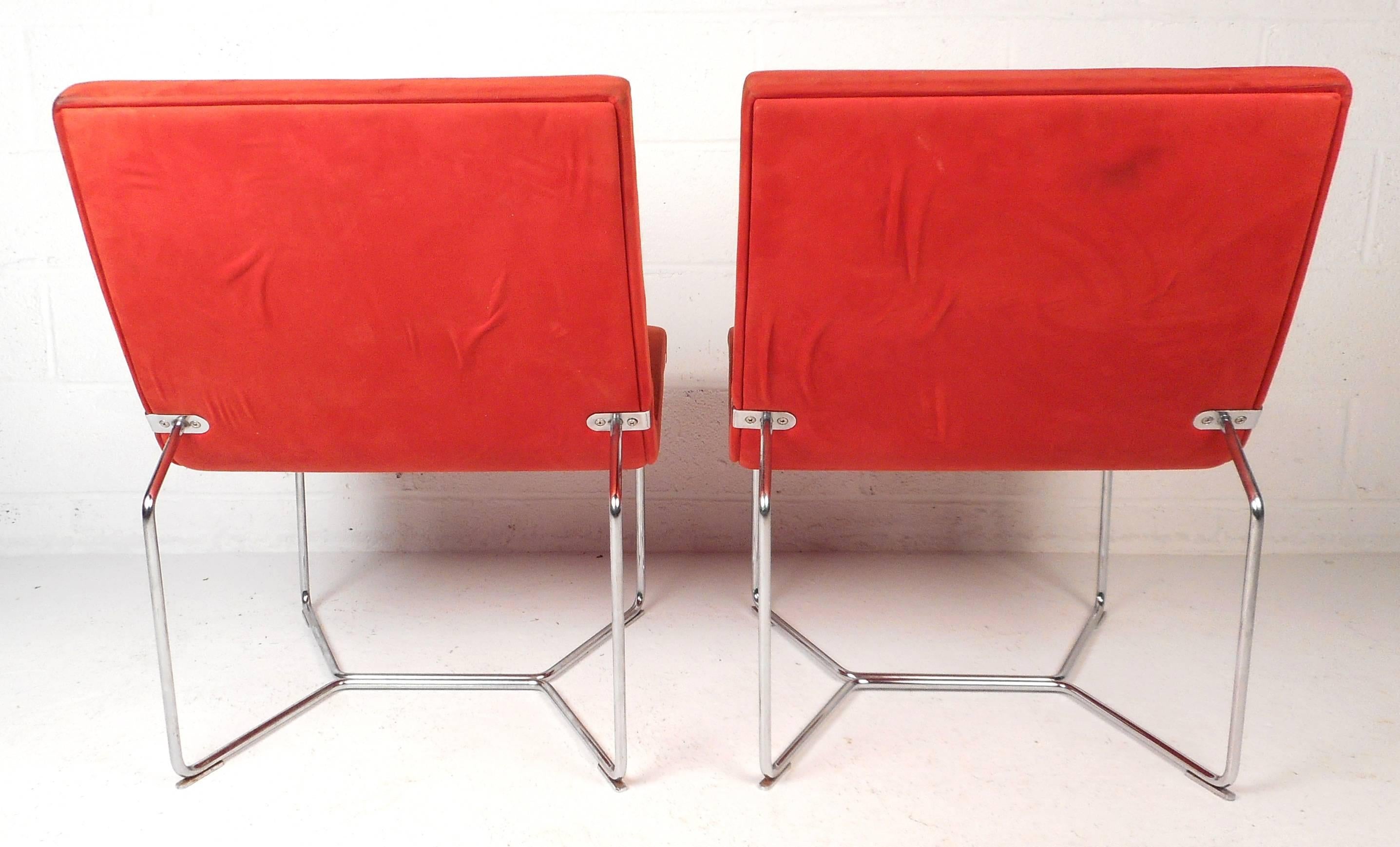 Velvet 'Forum Group' by Harter Slipper Lounge Chairs For Sale