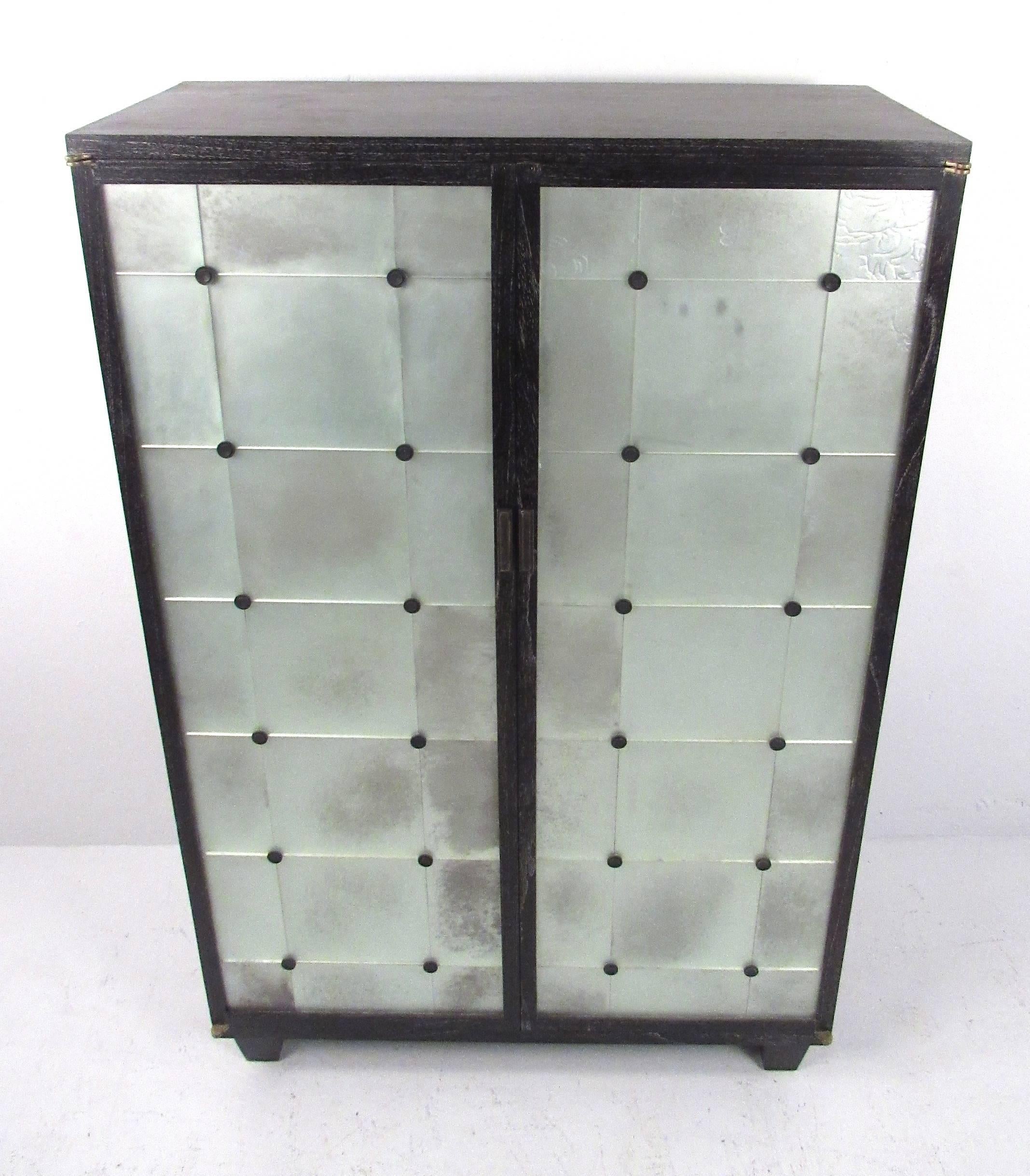 Unknown Contemporary Modern Glass Front Cabinet For Sale