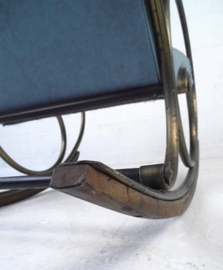 Metal Mid-Century Modern Sculptural Rocking Chair by Lee Woodard For Sale