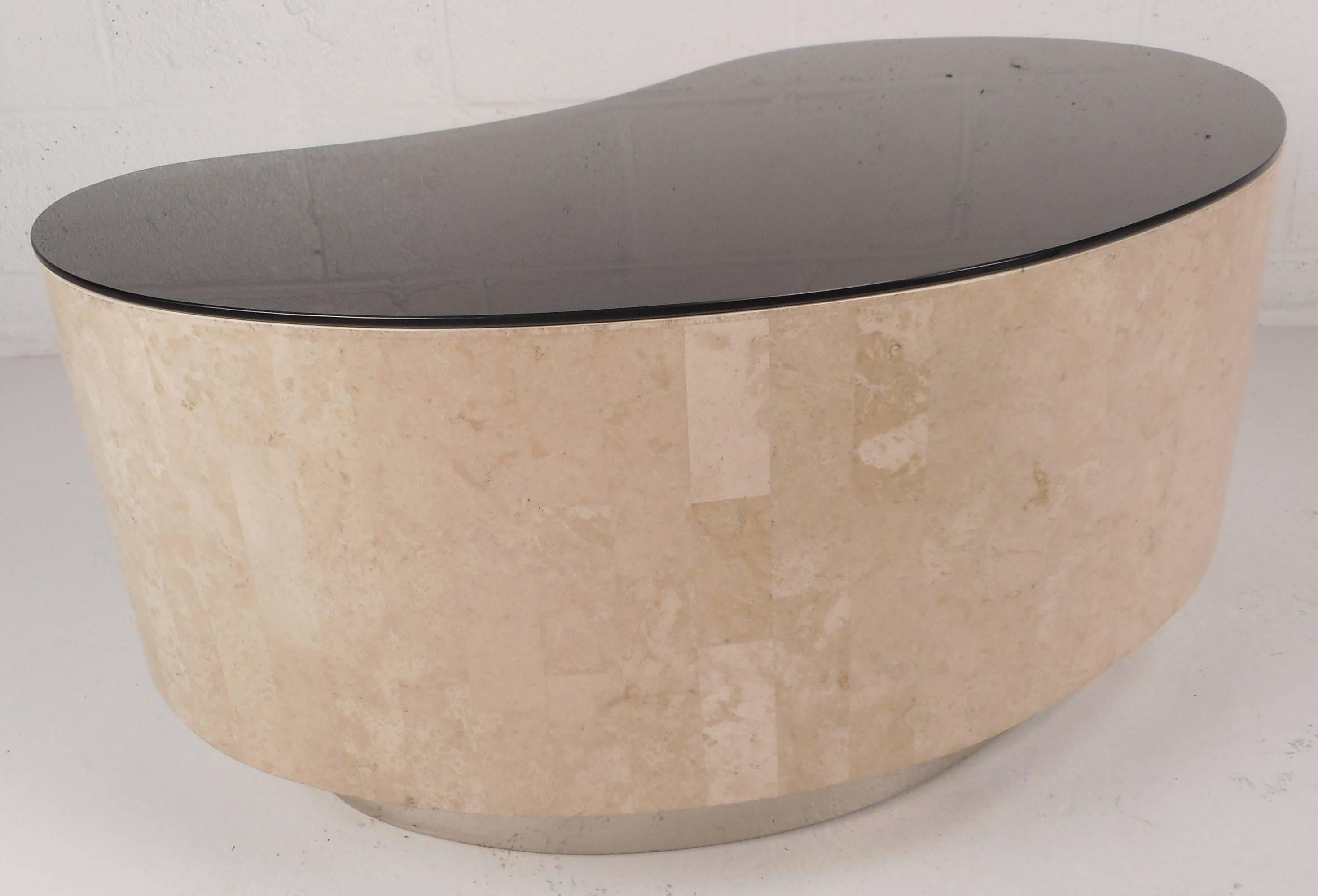 Mid-Century Modern Kidney Shaped Coffee Table by Maitland Smith