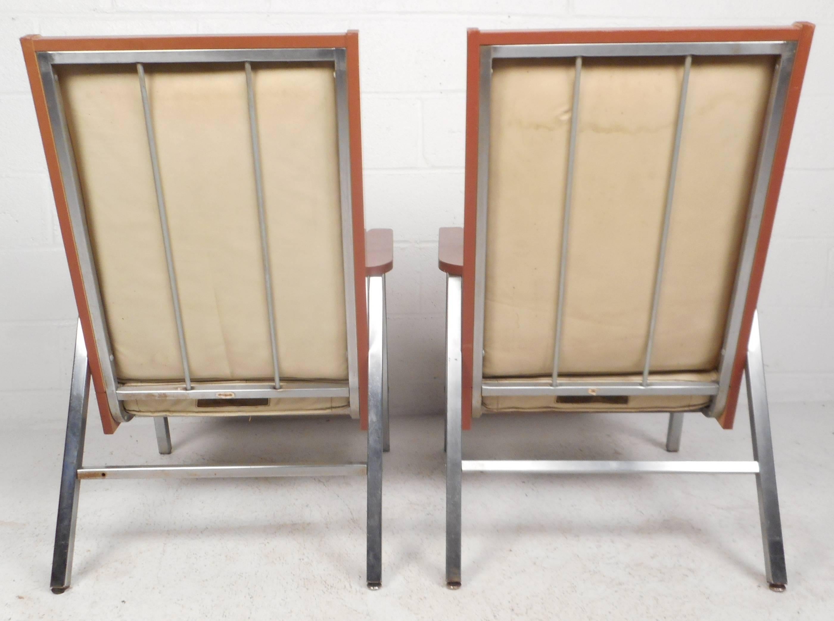 metal mid century chairs