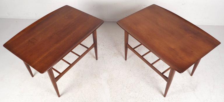 Vintage Walnut End Tables By Basset Furniture Company At 1stdibs