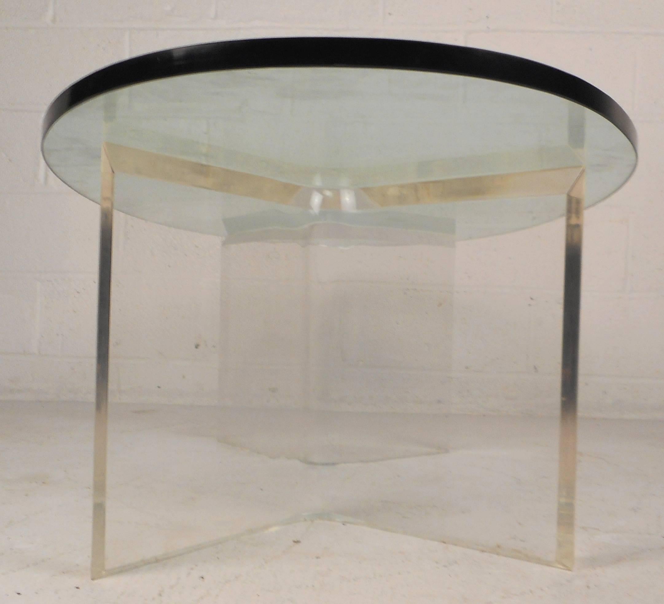 oval lucite coffee table