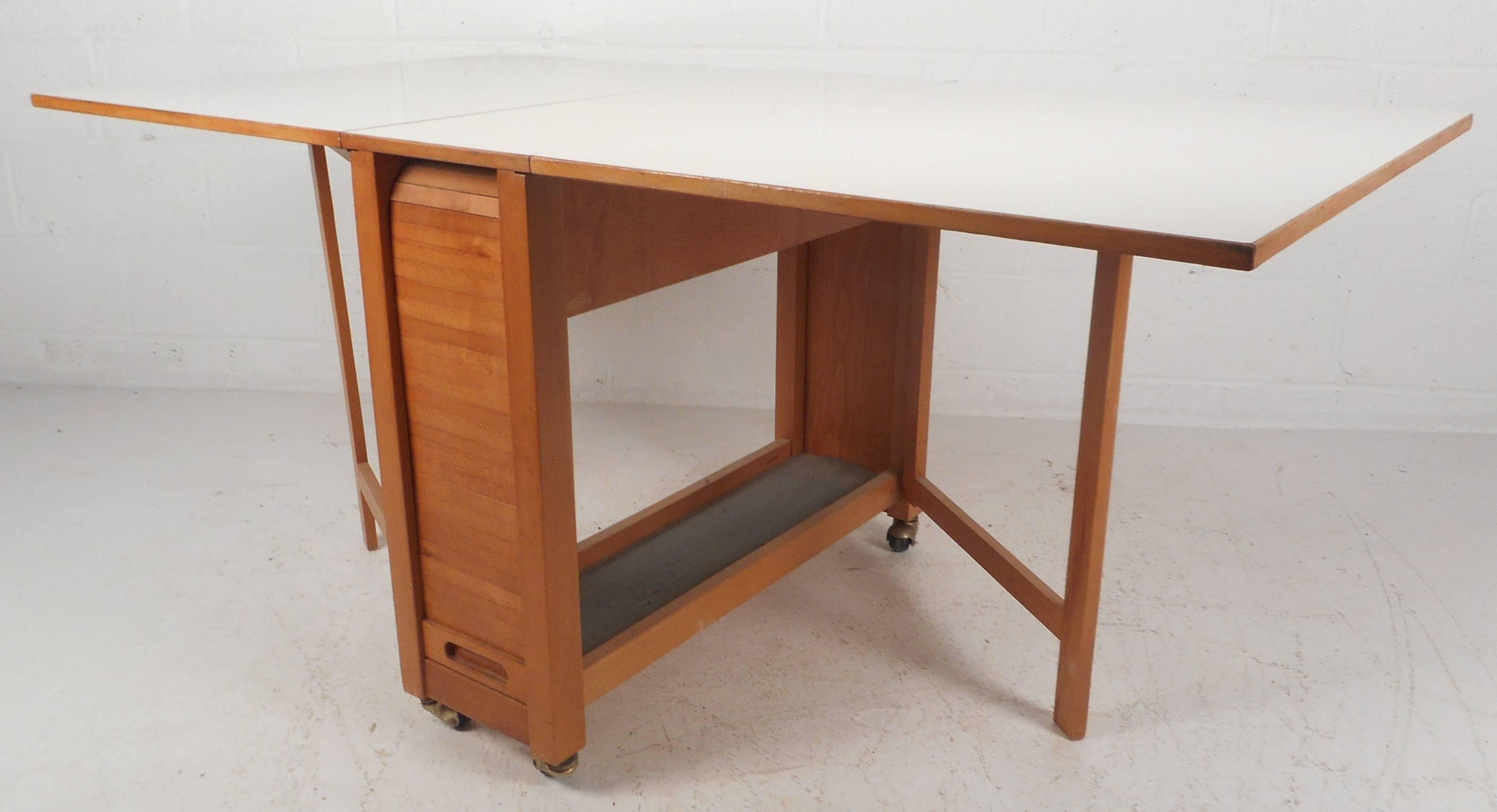 mid century modern drop leaf table